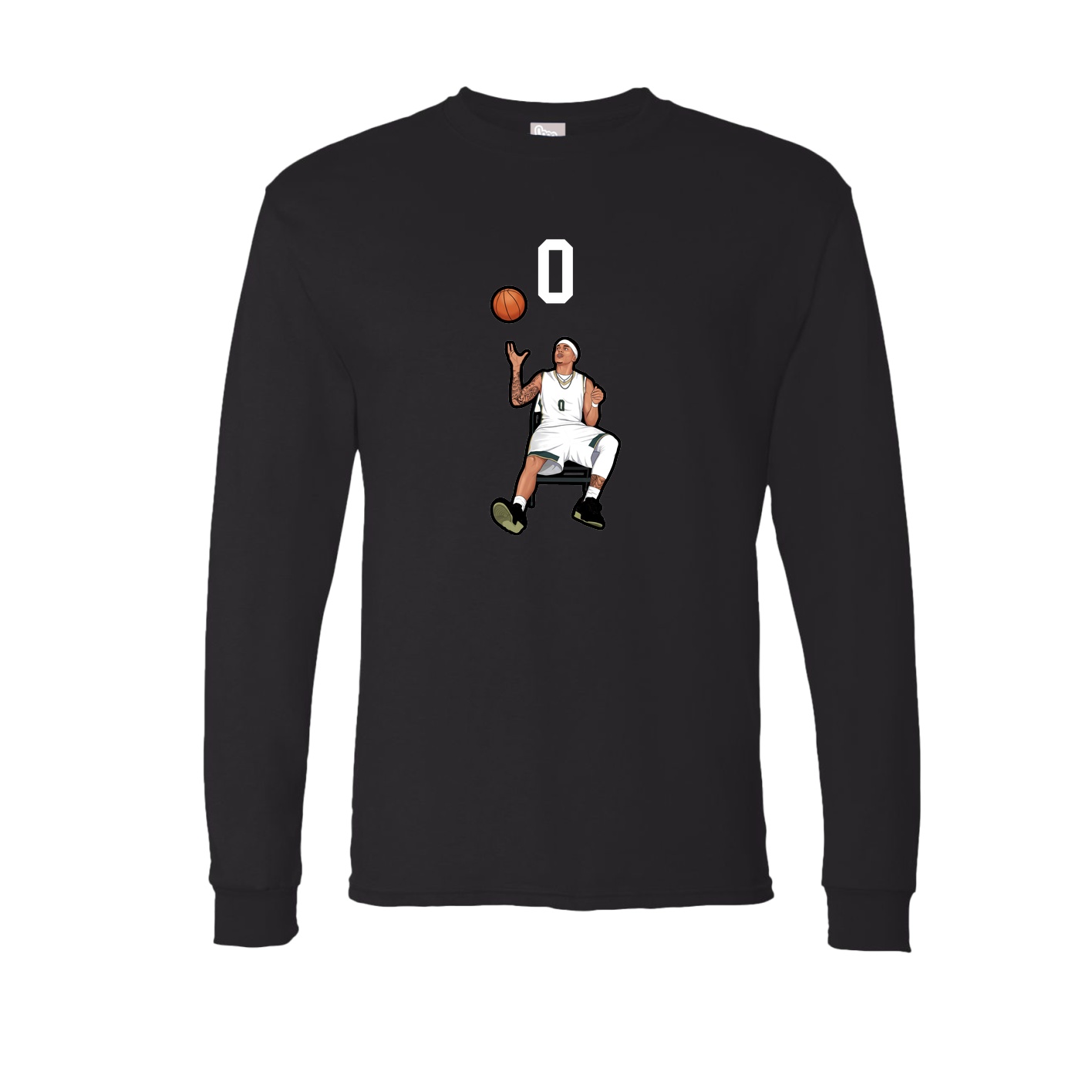 Long Sleeve Tee — Number Top in Black
