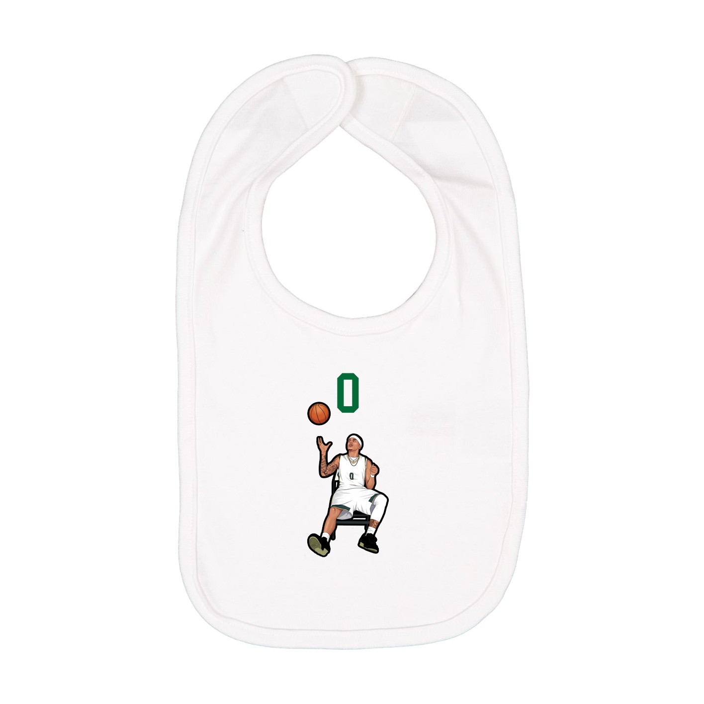 Infant Bib — Number Top in White