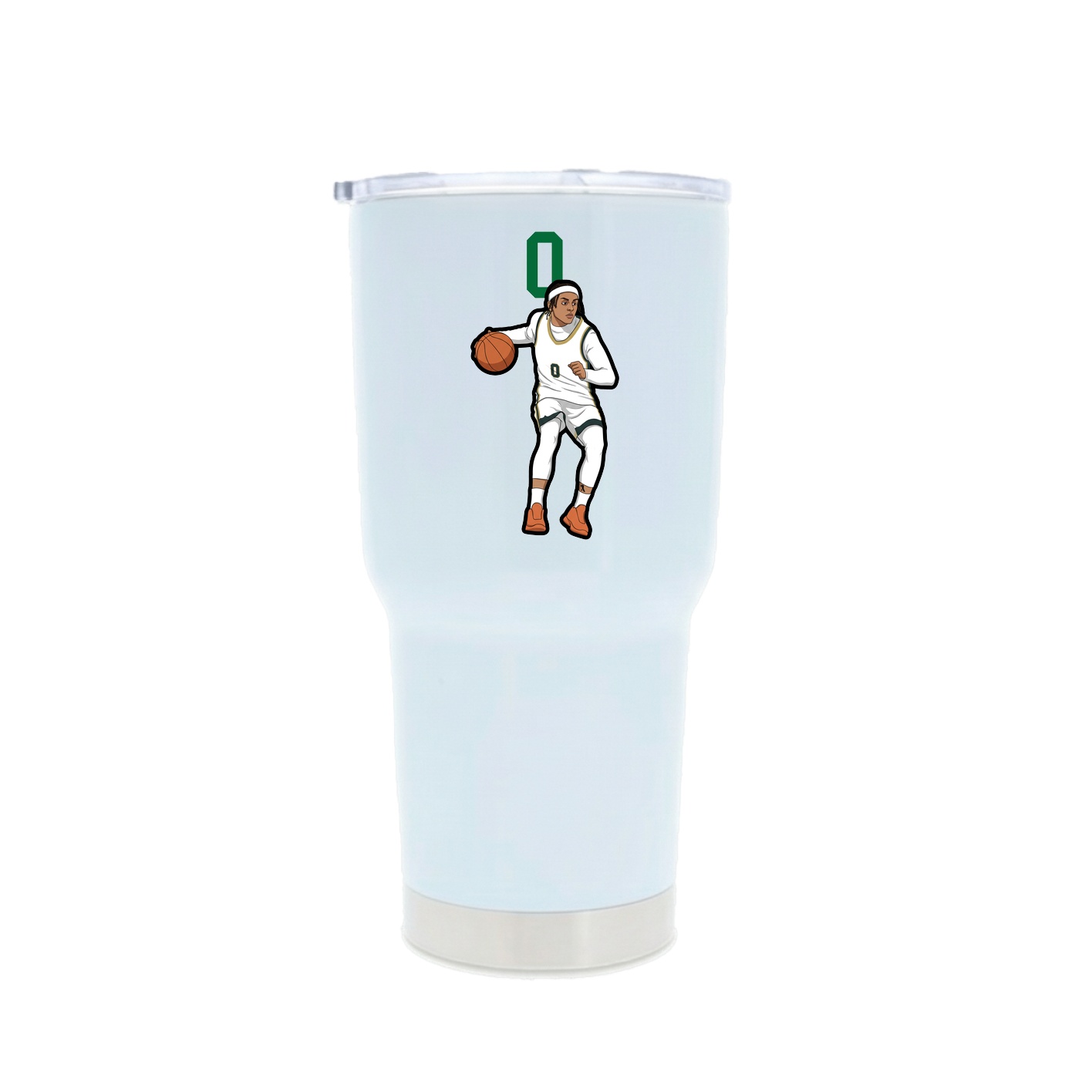30oz Stainless Steel Tumbler — Number Top in White