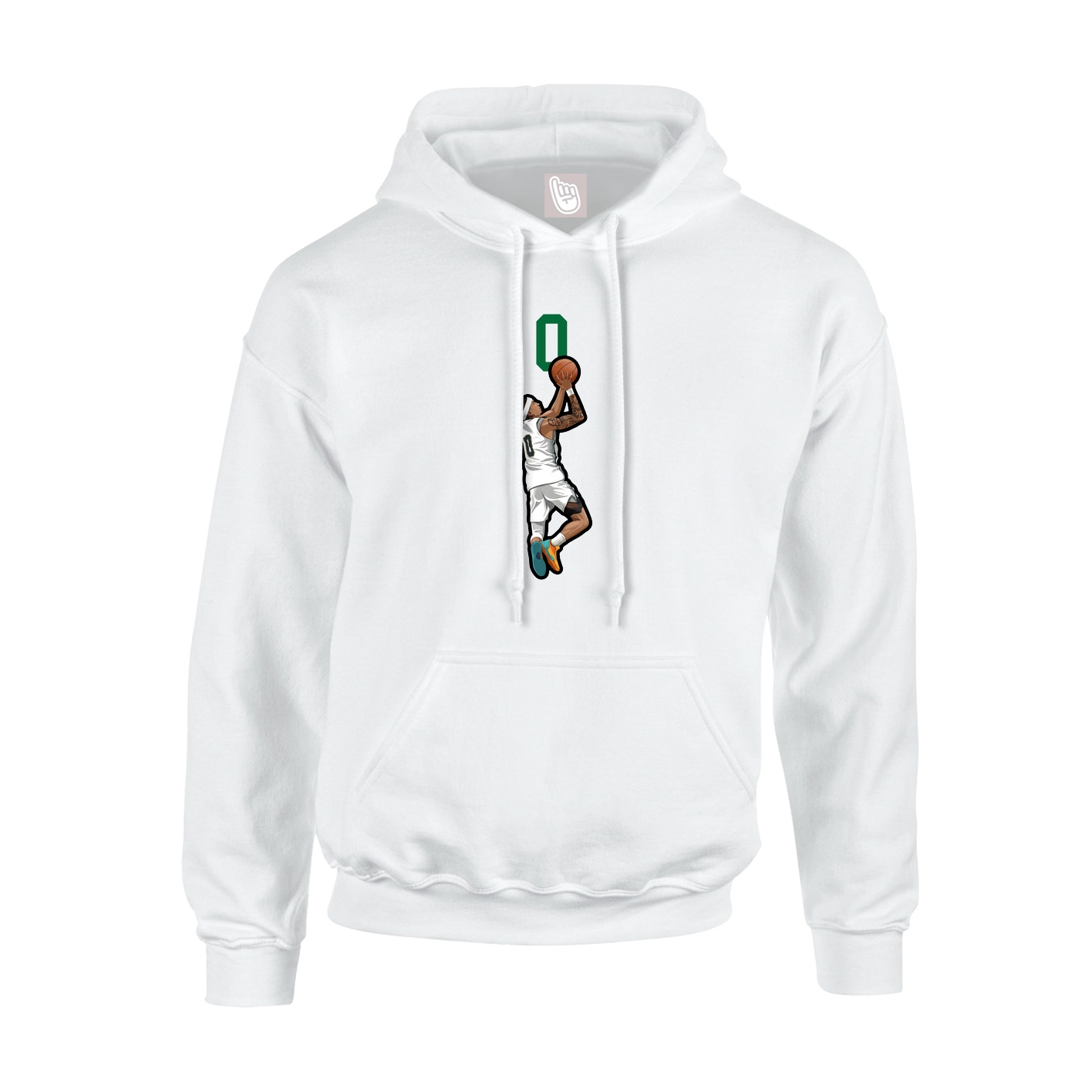 Youth Hoodie — Number Top in White