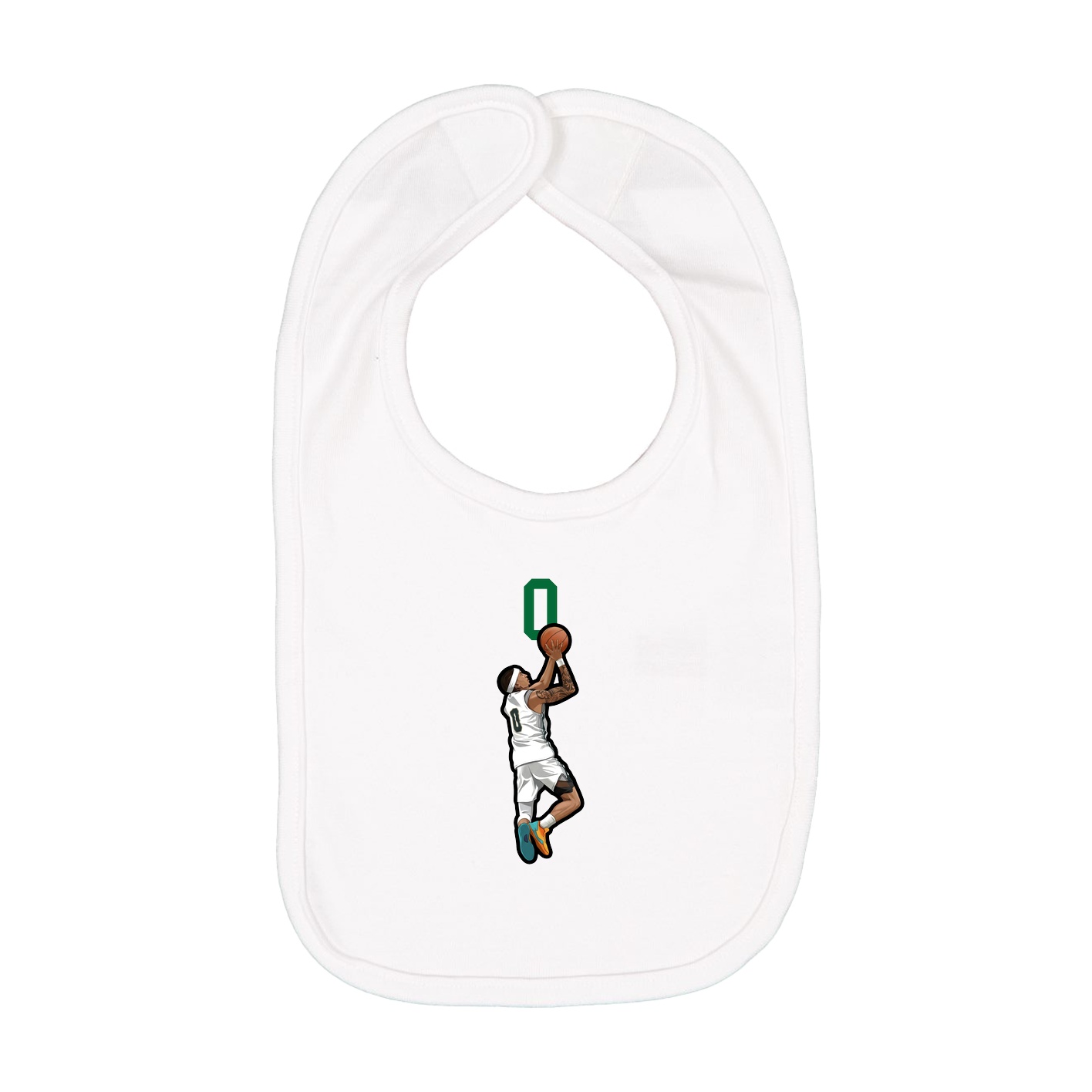Infant Bib — Number Top in White