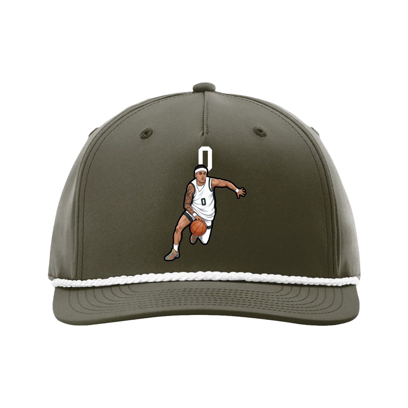 Five-Panel Classic Rope Cap — Number Top in Green