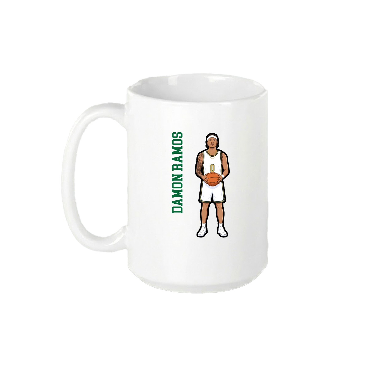 15oz Coffee Mug — Name Vertical in White