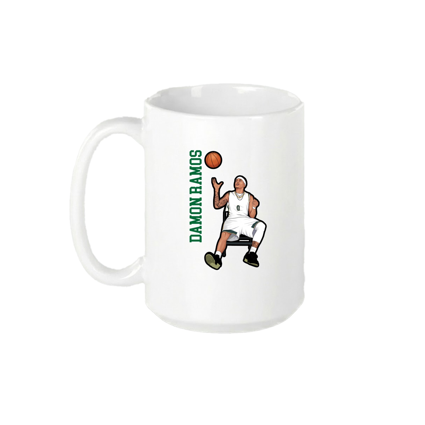 15oz Coffee Mug — Name Vertical in White