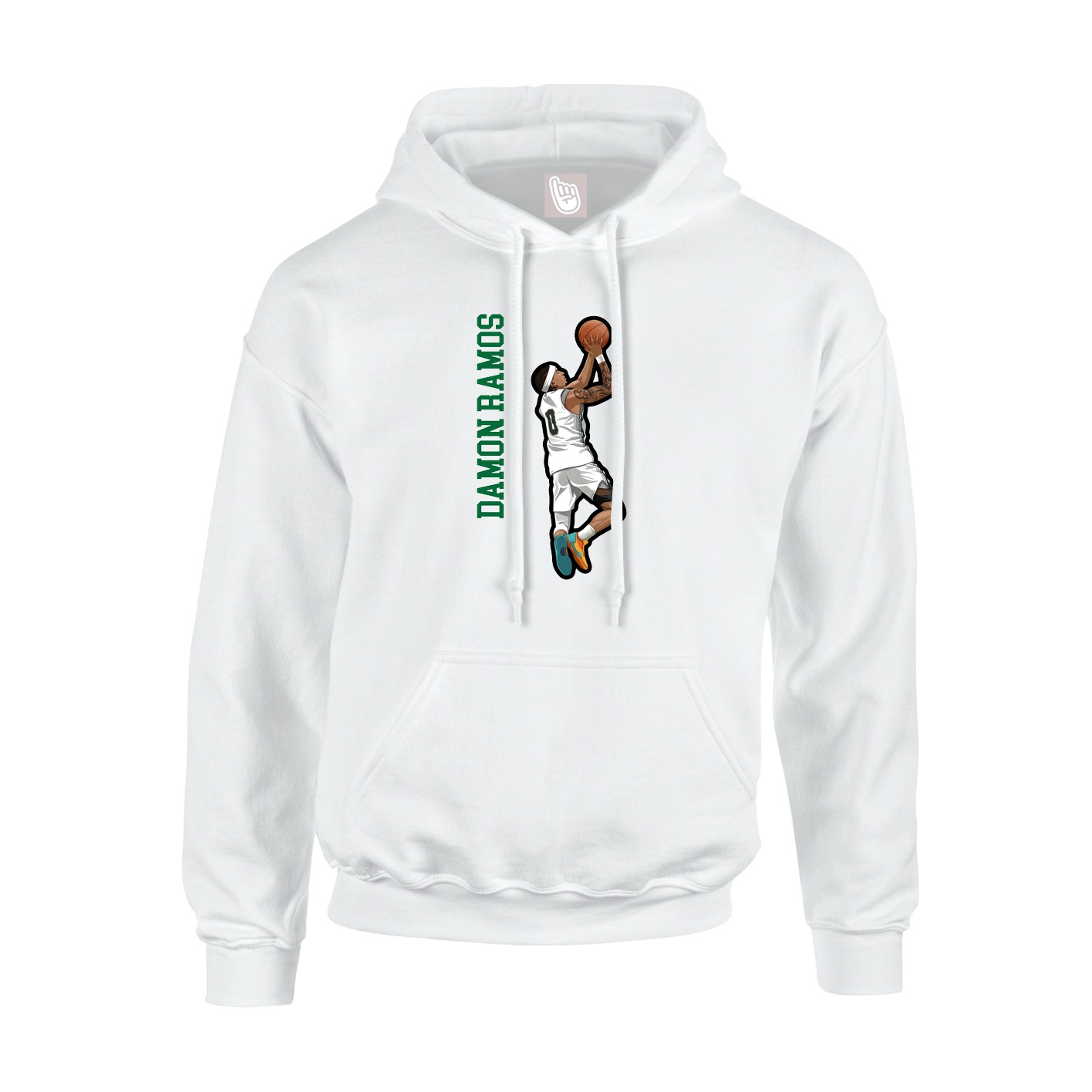 Youth Hoodie — Name Vertical in White