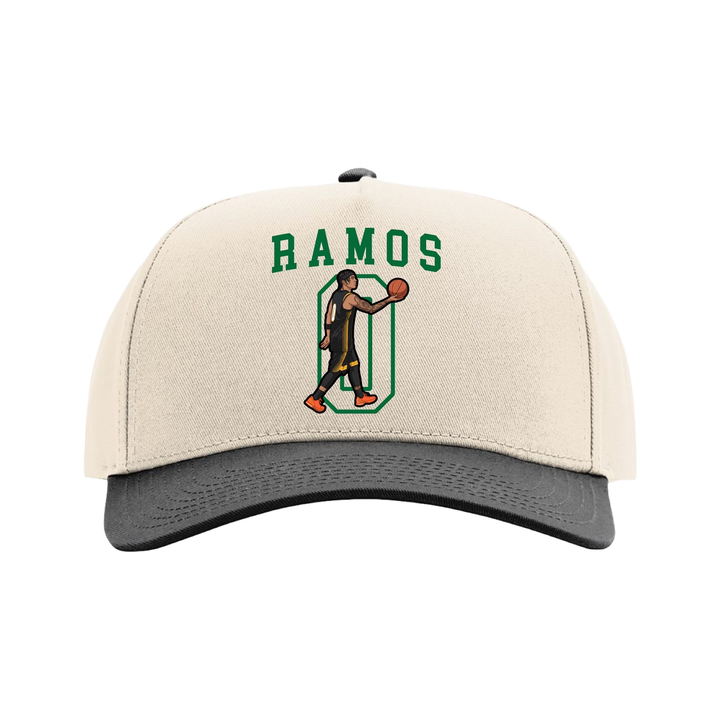 Full Fabric Five-Panel Champ Cap — Shirsey in Cream/Black
