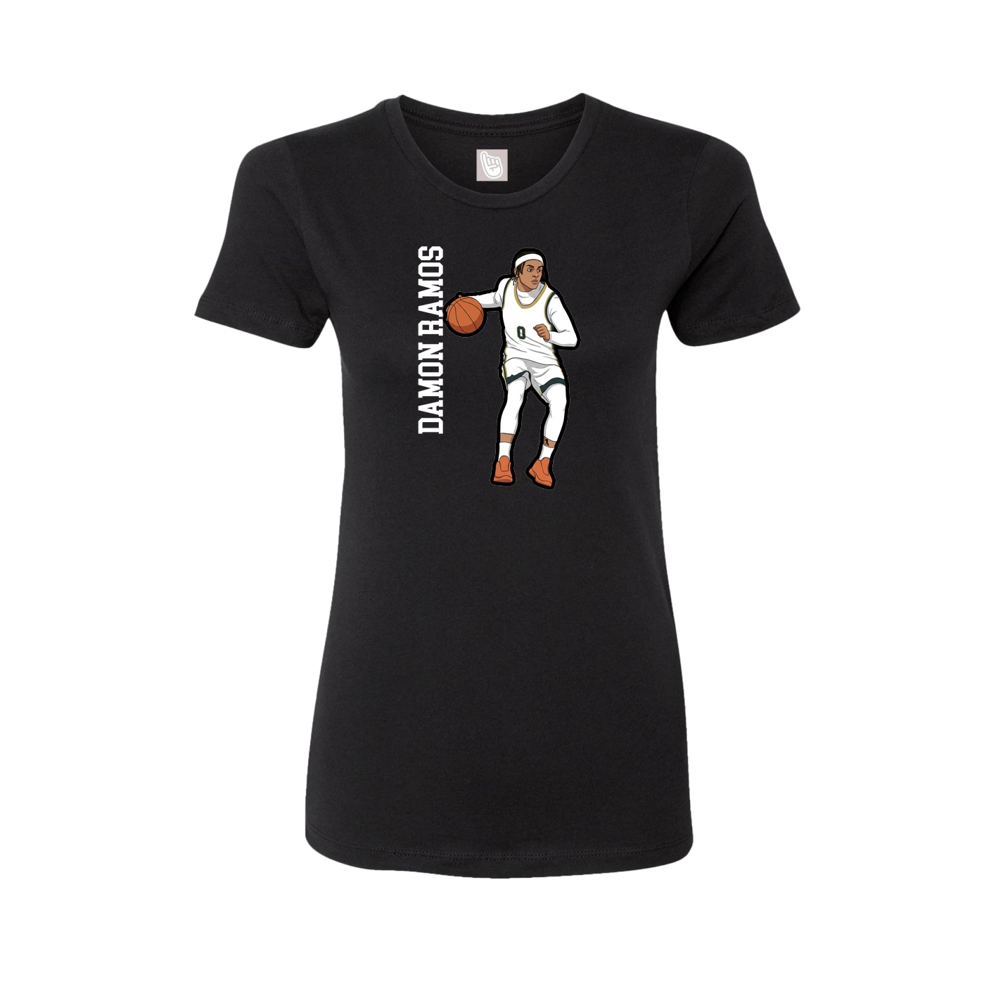 Womens Tee — Name Vertical in Black