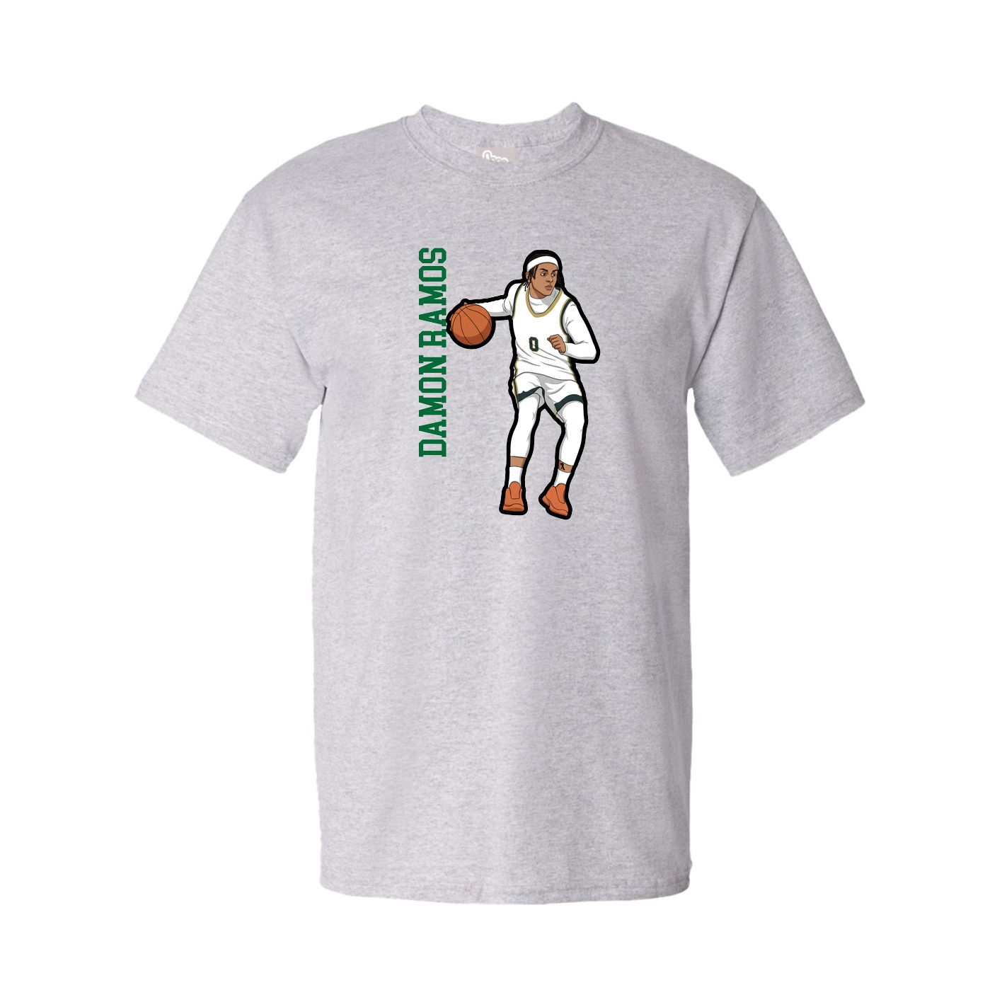 Youth Tee — Name Vertical in Grey