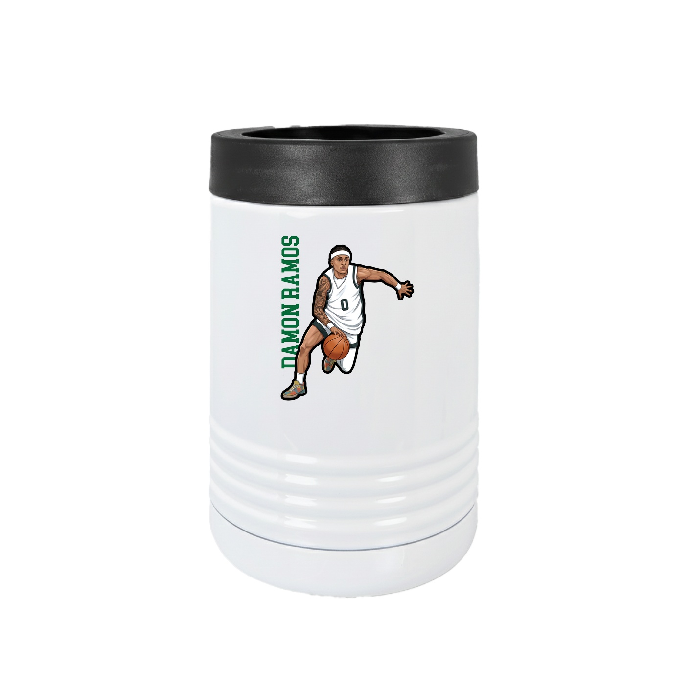 Beverage Holder — Name Vertical in White
