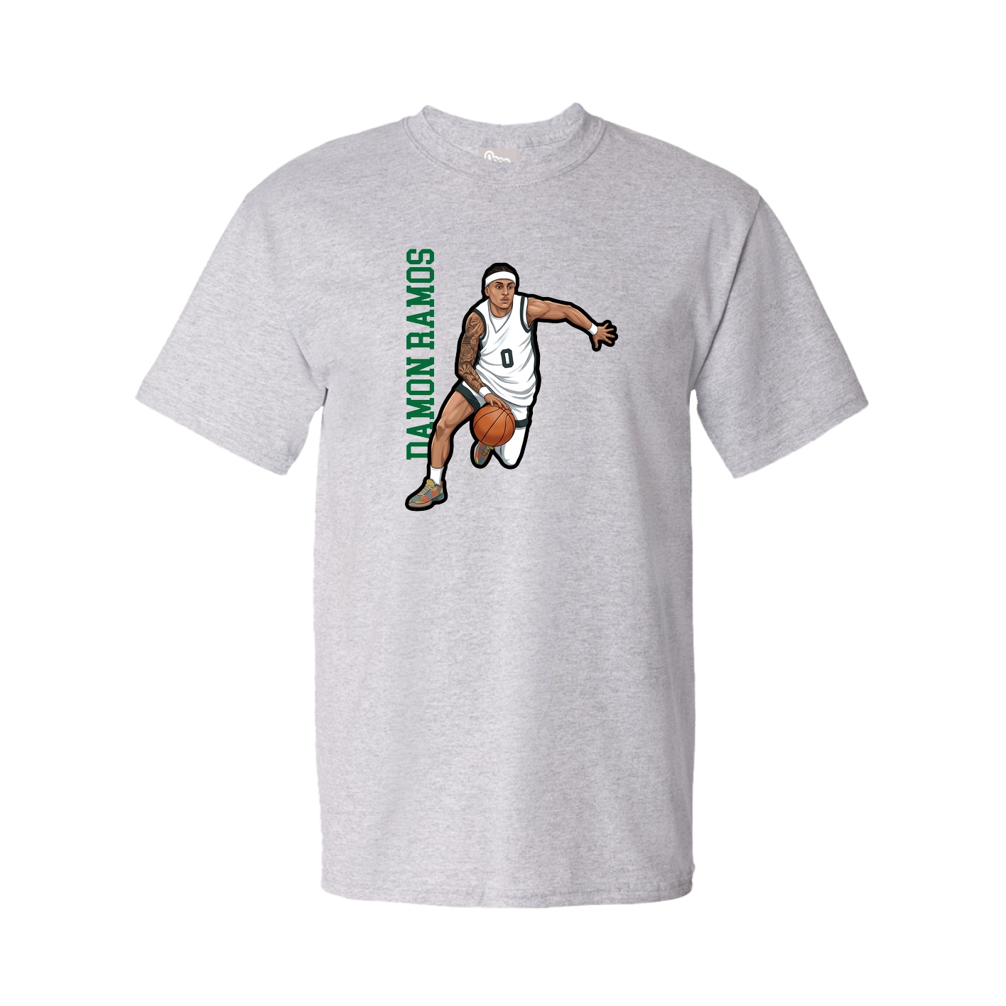 Youth Tee — Name Vertical in Grey