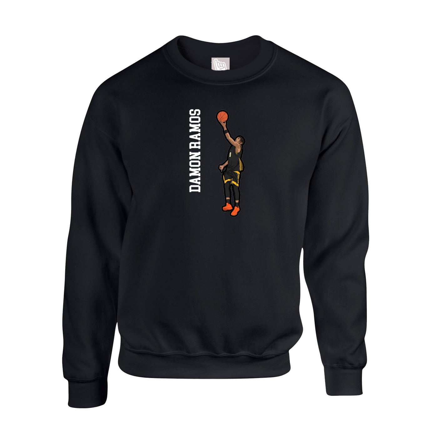 Fleece Crew — Name Vertical in Black