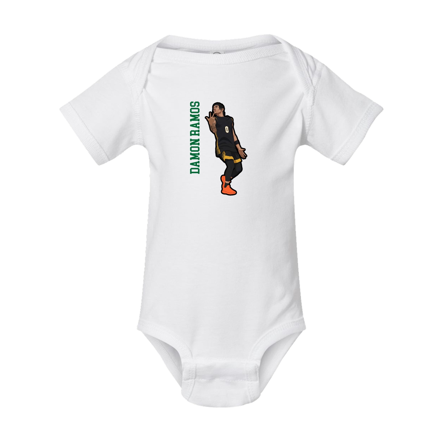 Baby Onesie — Name Vertical in White