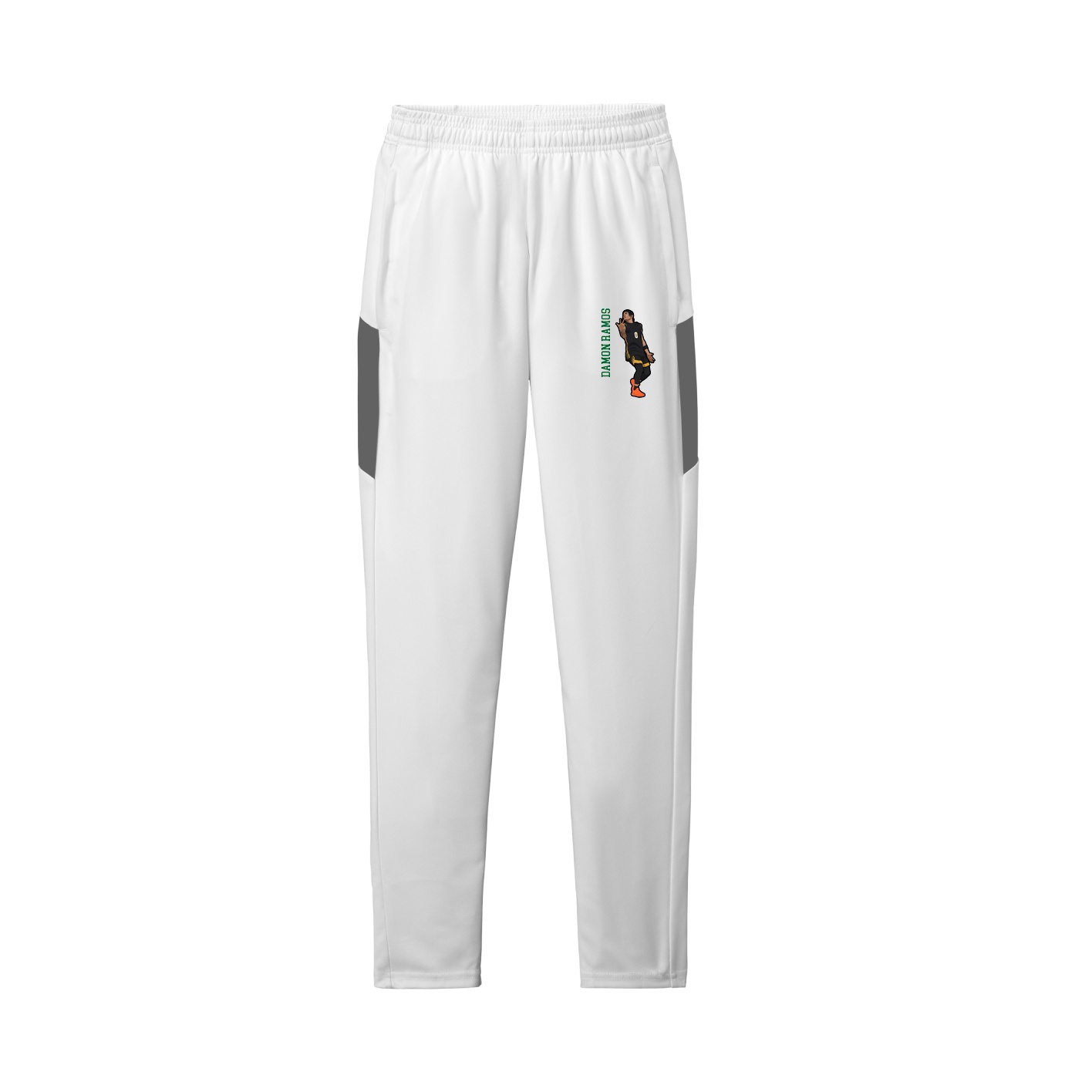 Team Travel Pant — Name Vertical in White/Grey