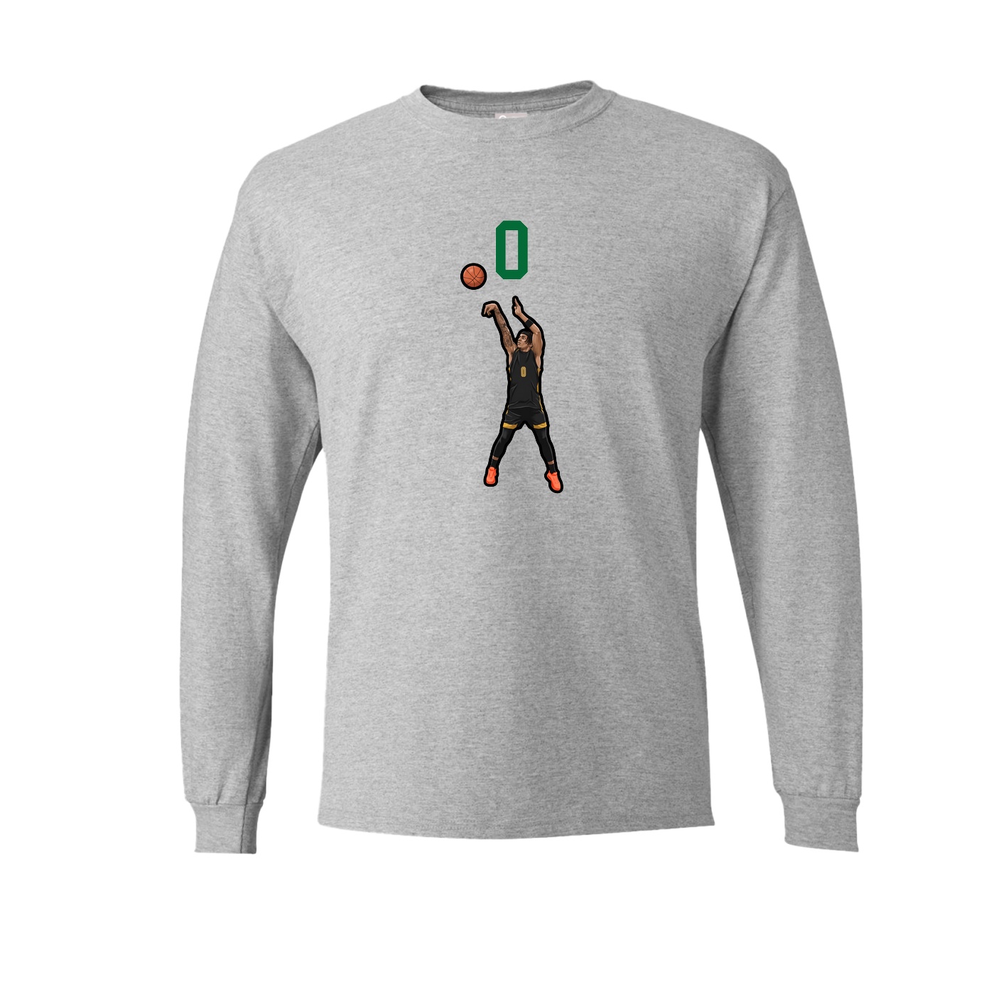 Long Sleeve Tee — Number Top in Grey