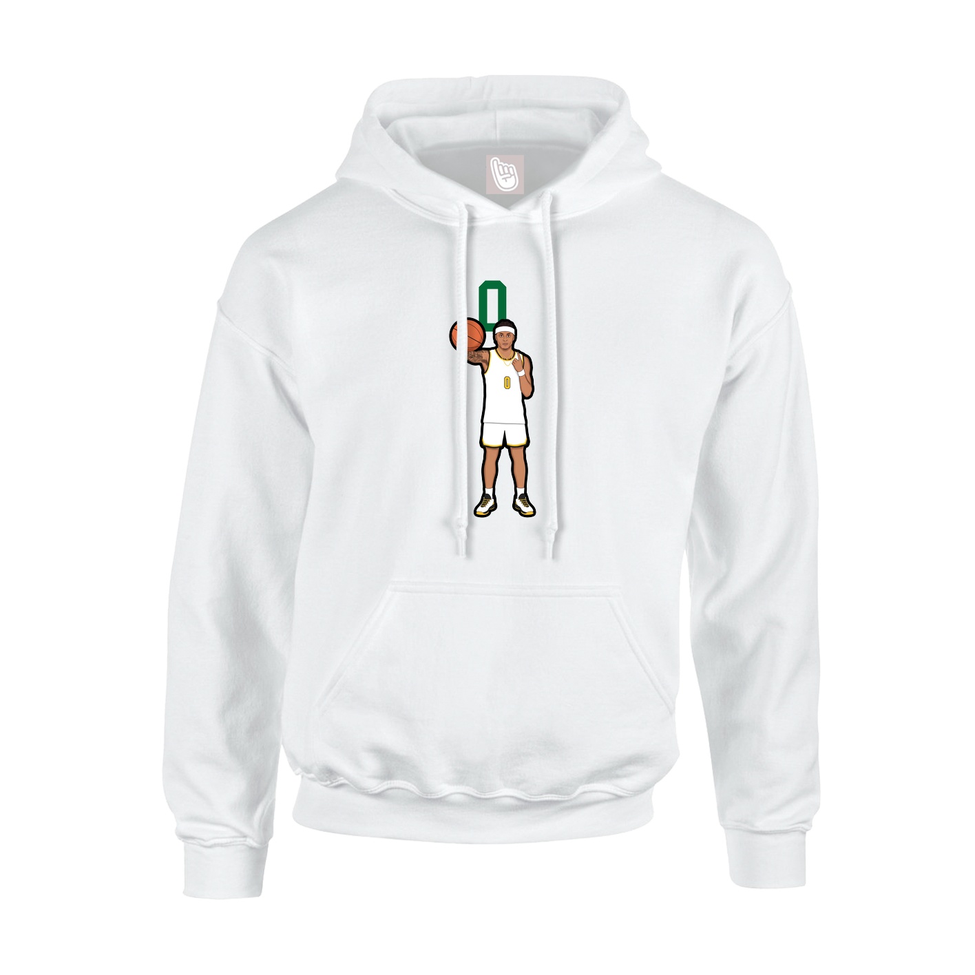 Youth Hoodie — Number Top in White