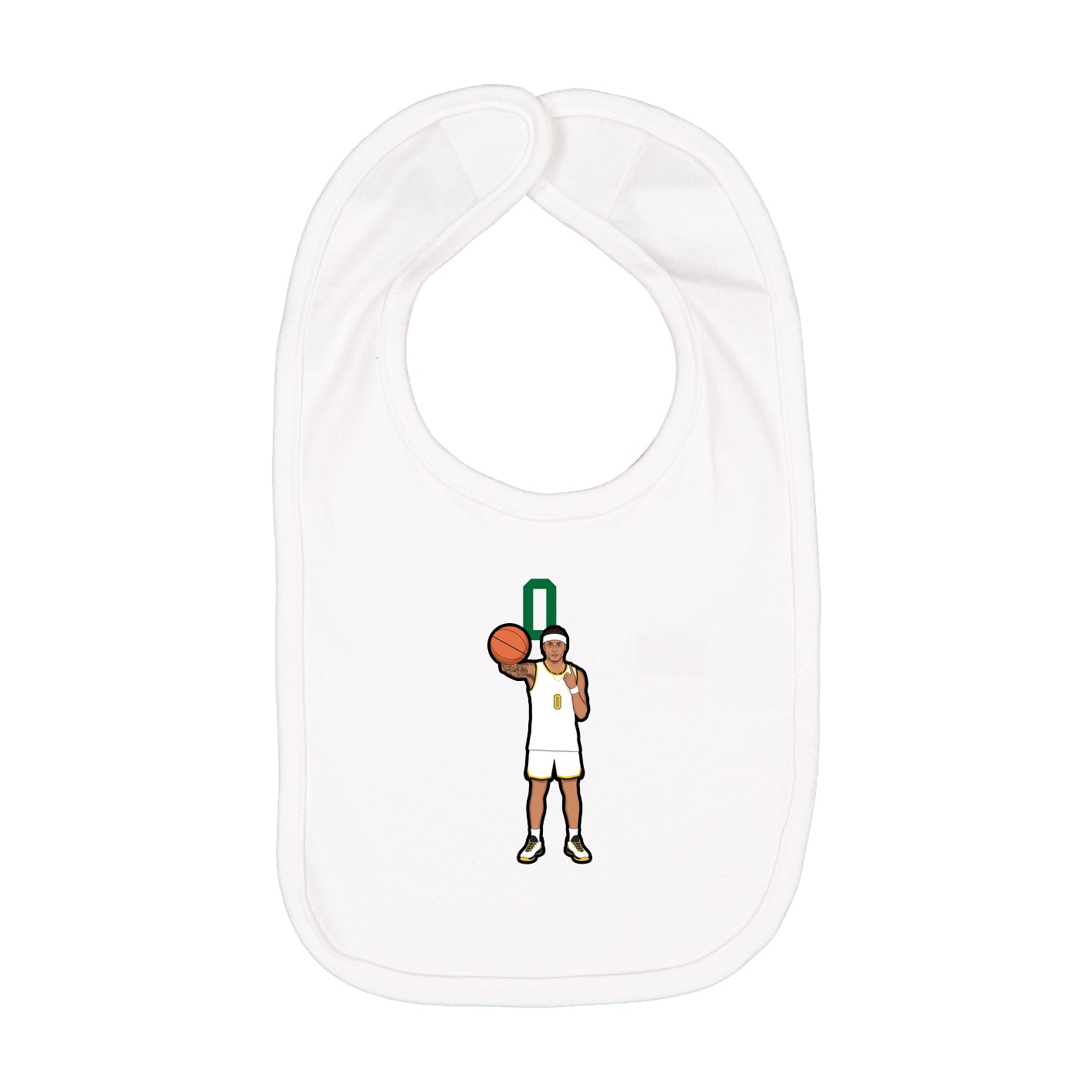 Infant Bib — Number Top in White