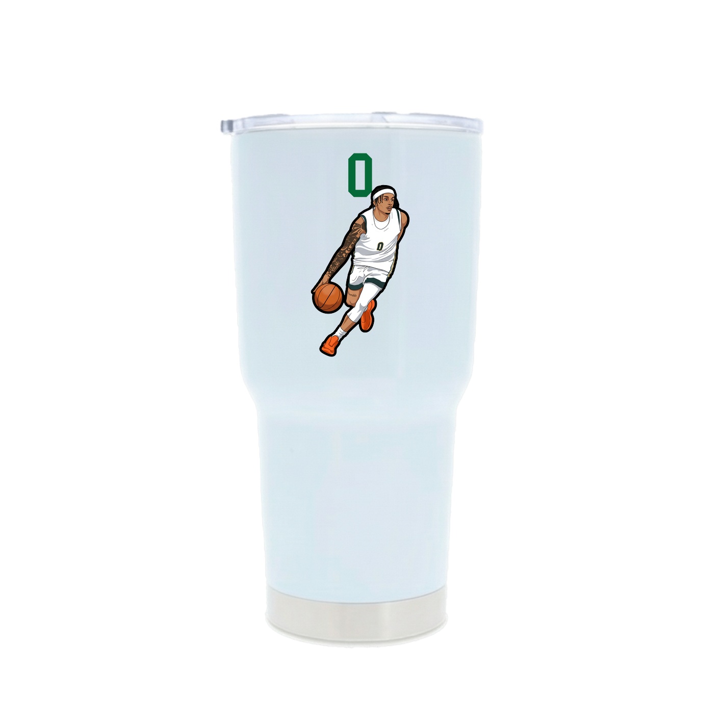 30oz Stainless Steel Tumbler — Number Top in White