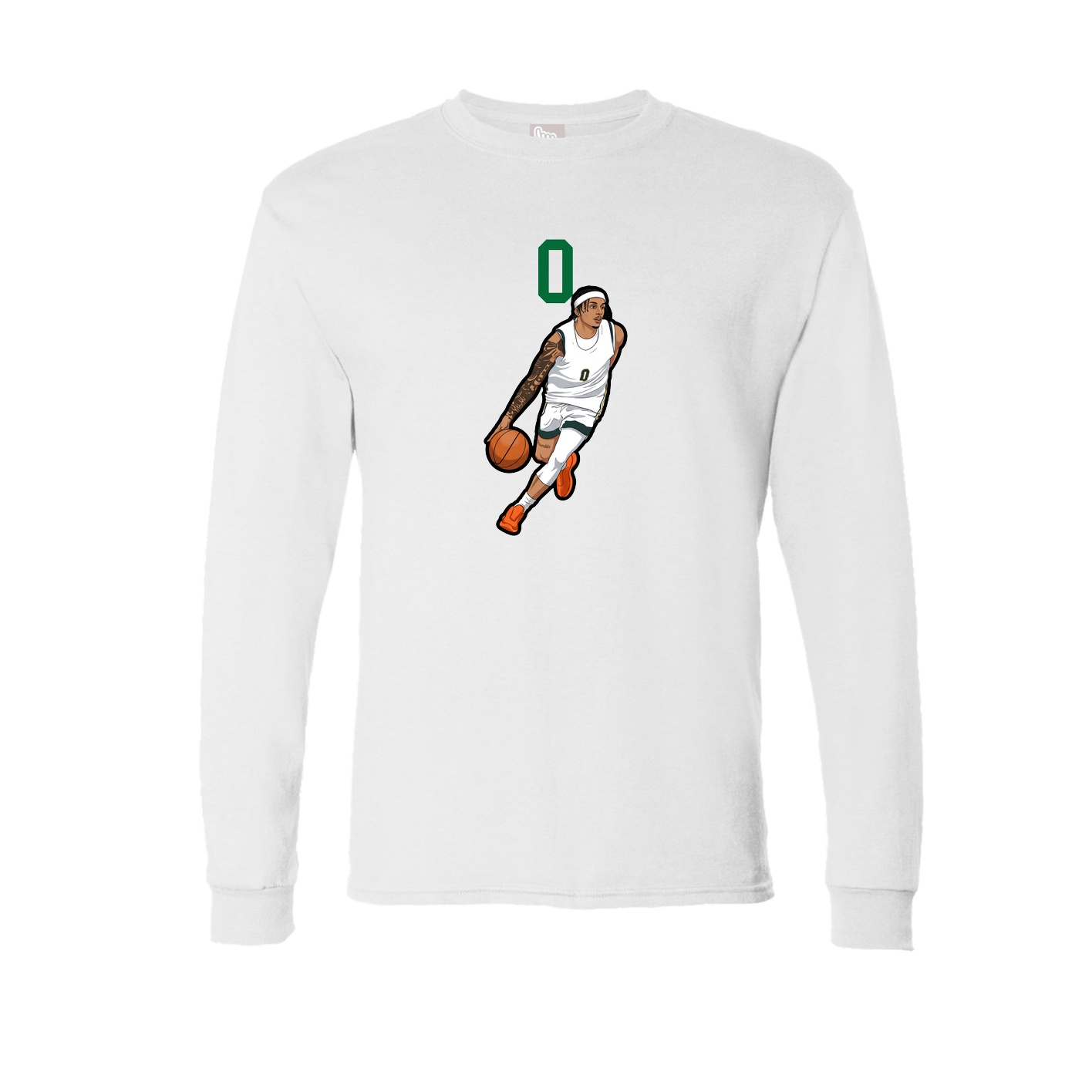 Long Sleeve Tee — Number Top in White