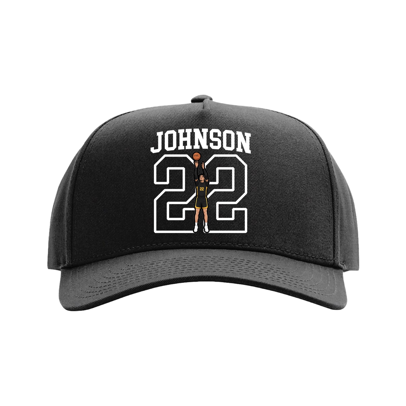 Full Fabric Five-Panel Champ Cap — Shirsey in Black