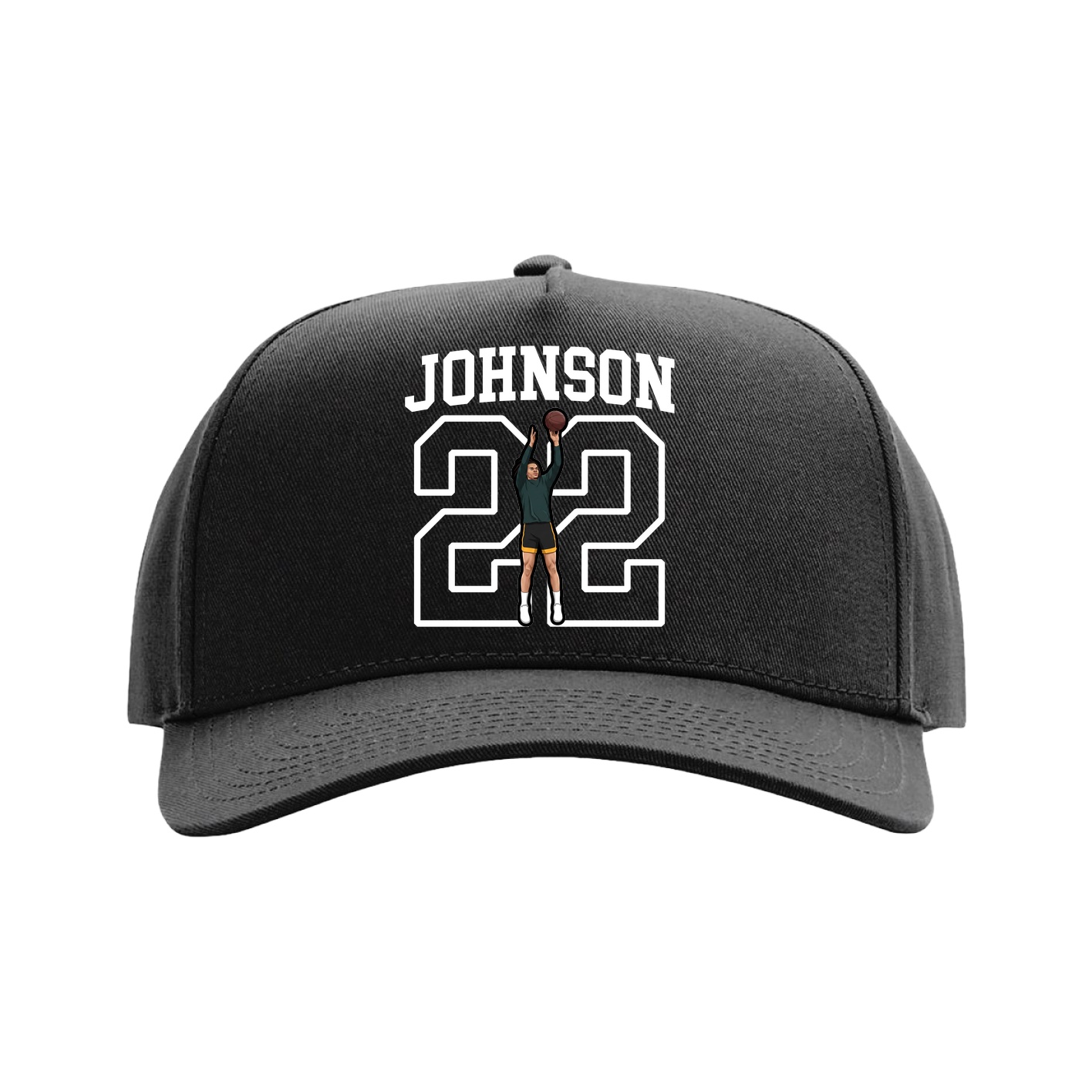 Full Fabric Five-Panel Champ Cap — Shirsey in Black