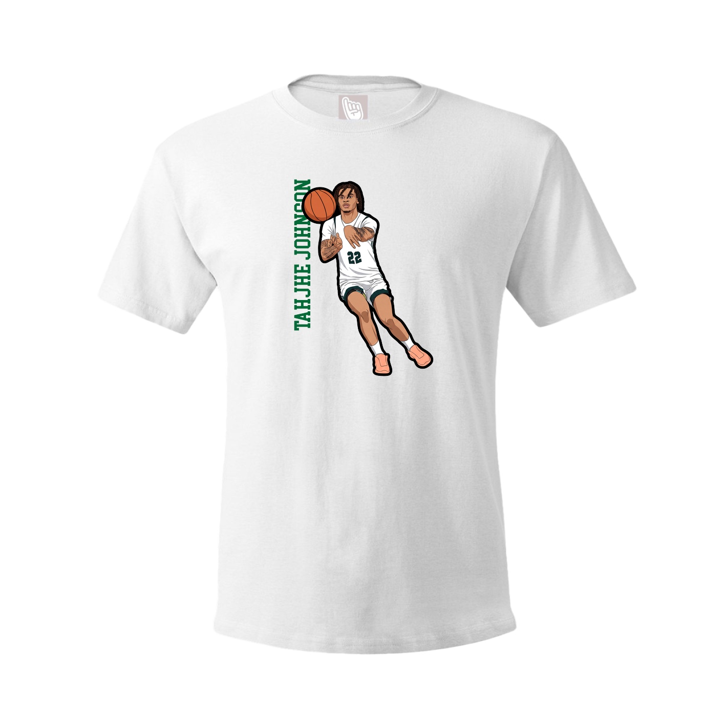 Tee — Name Vertical in White