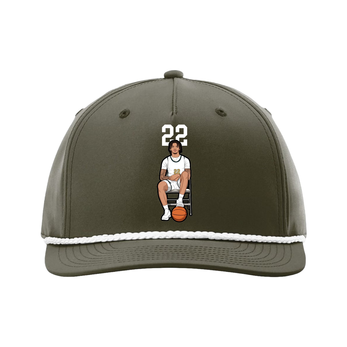Five-Panel Classic Rope Cap — Number Top in Green