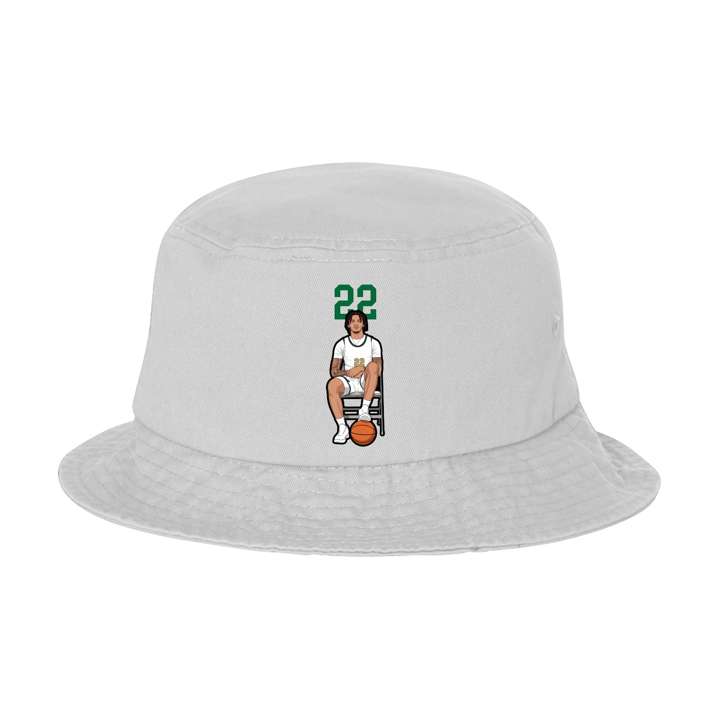 Bucket Cap — Number Top in White