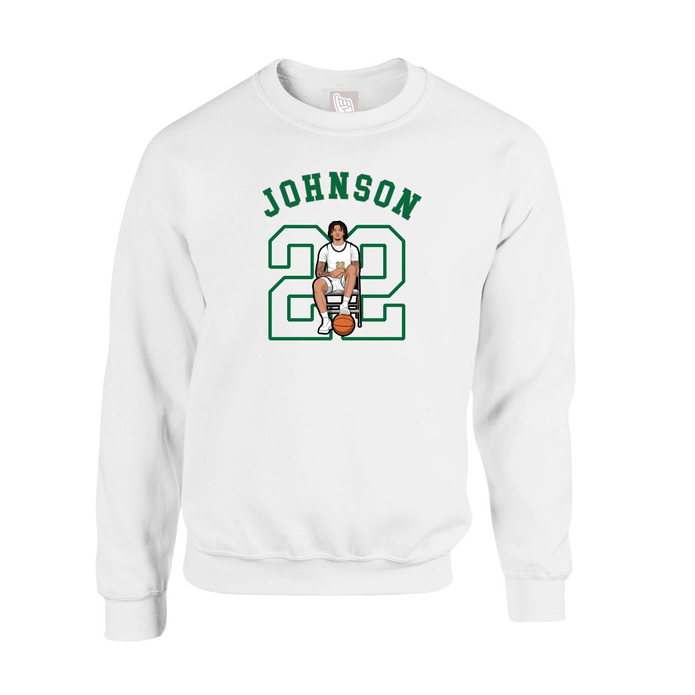 Fleece Crew — Shirsey Arch in White
