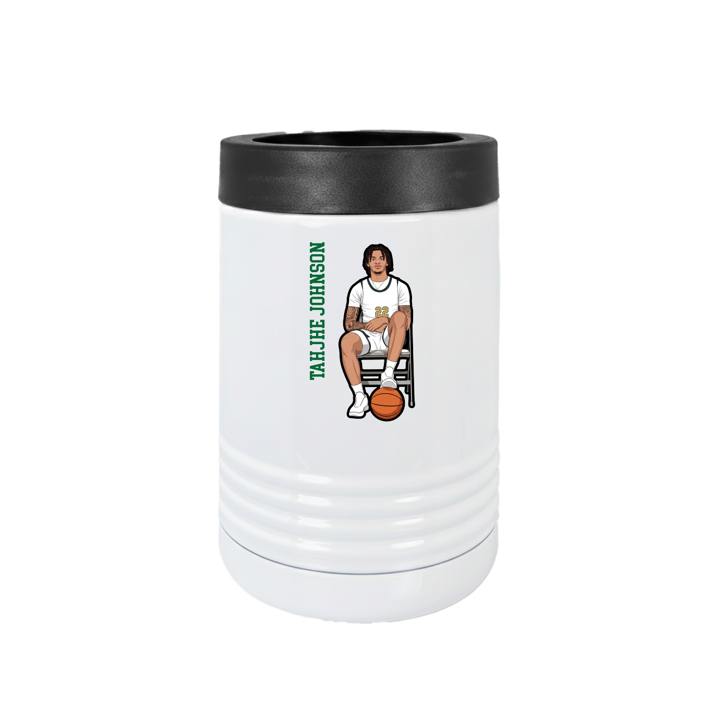 Beverage Holder — Name Vertical in White
