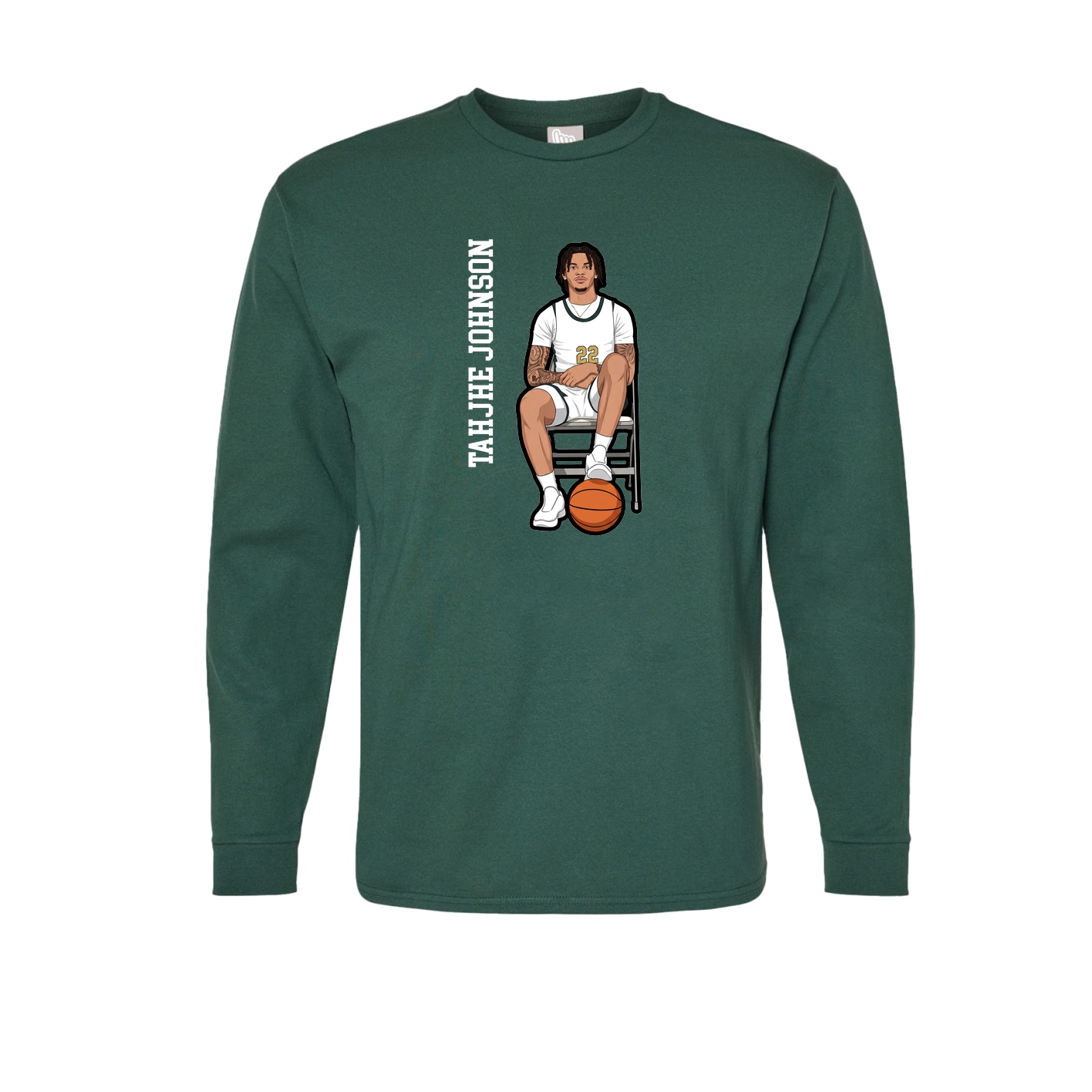 Long Sleeve Tee — Name Vertical in Green