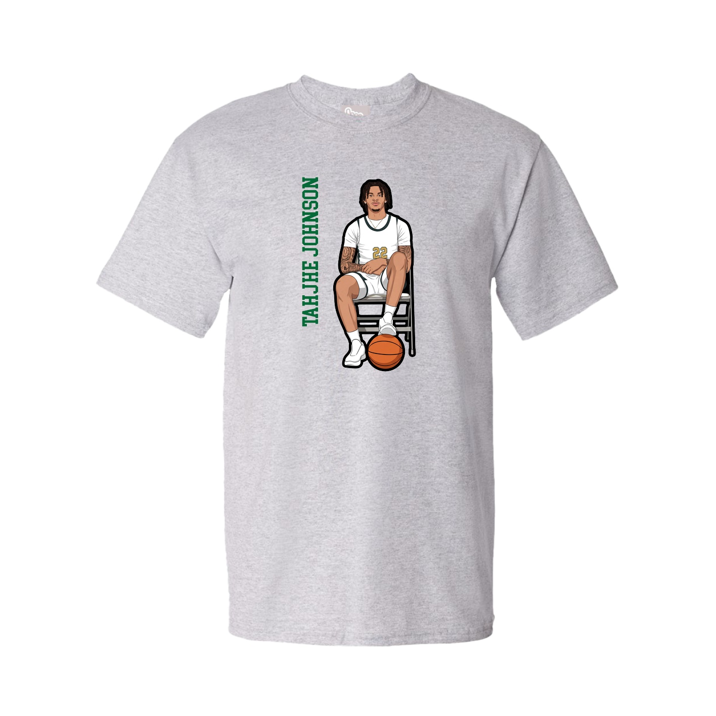 Youth Tee — Name Vertical in Grey