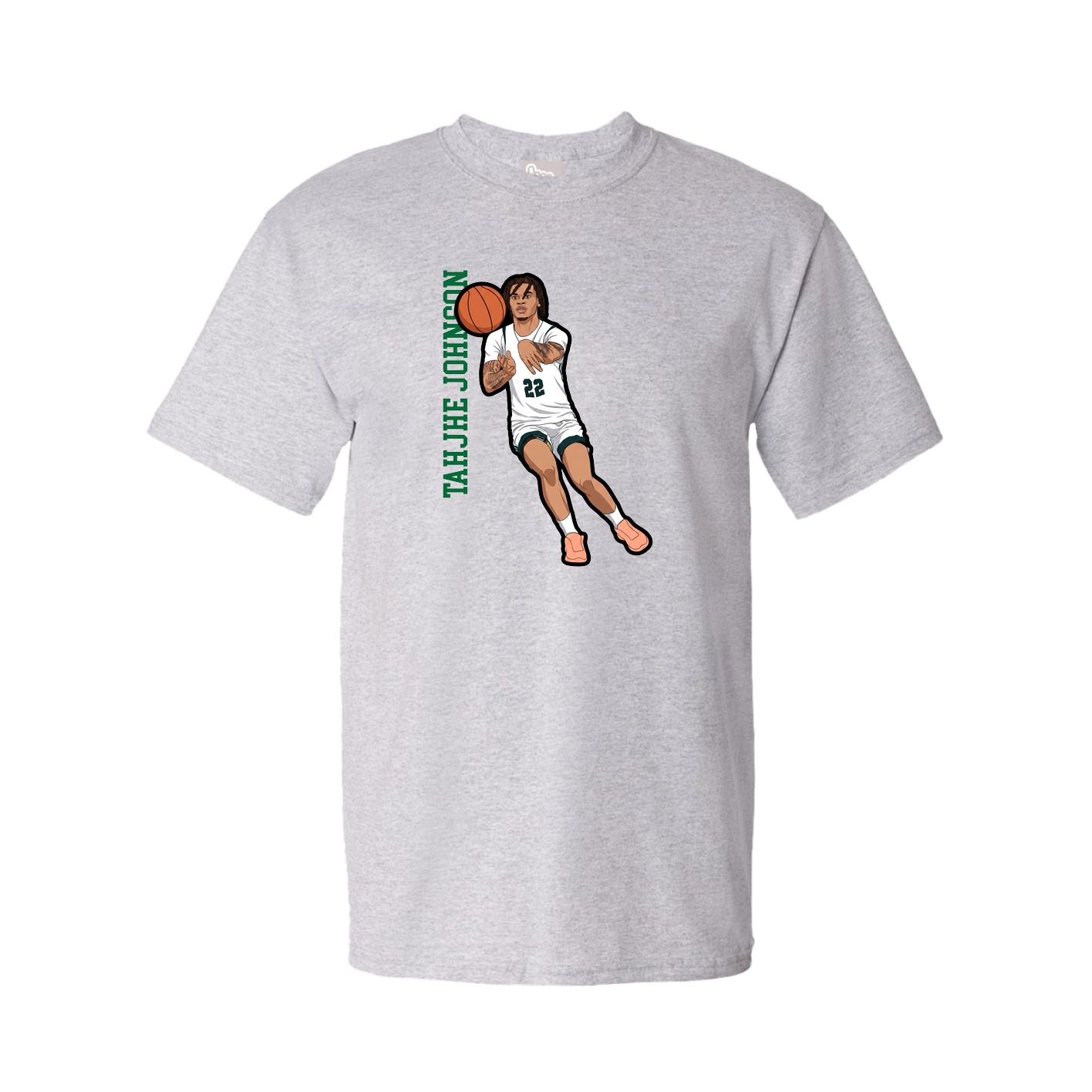 Youth Tee — Name Vertical in Grey