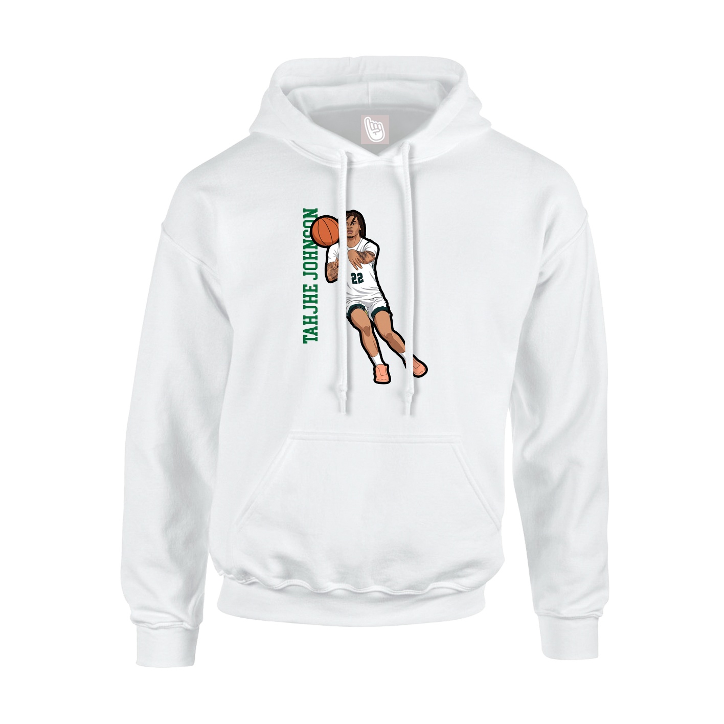 Youth Hoodie — Name Vertical in White