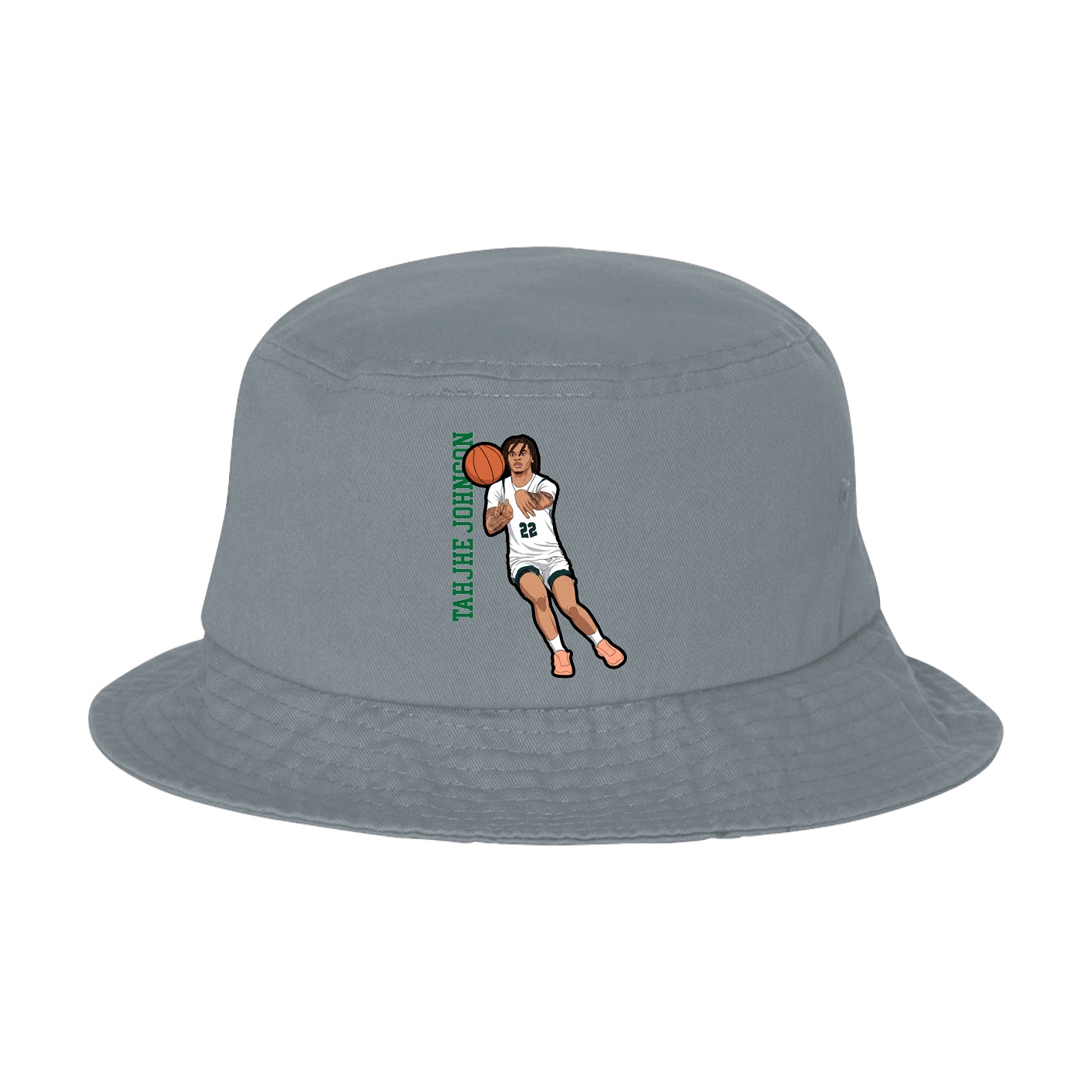Bucket Cap — Name Vertical in Grey