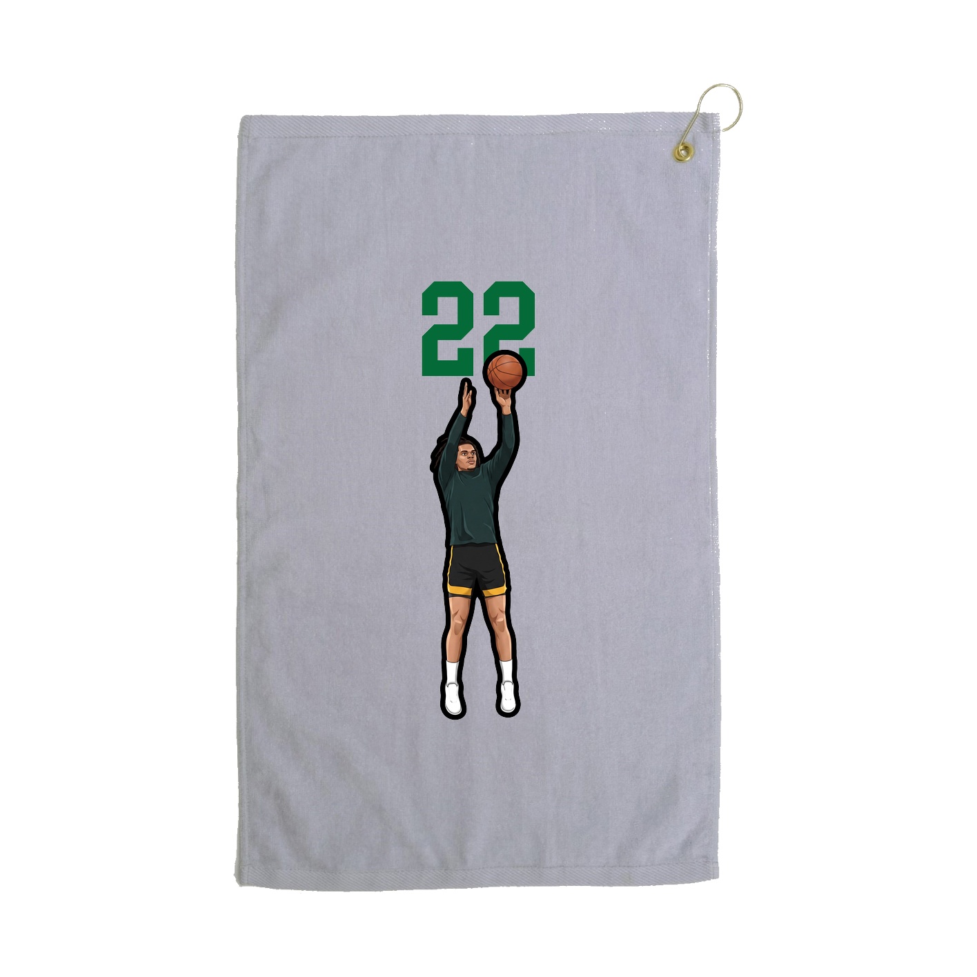 Golf Towel — Number Top in Grey