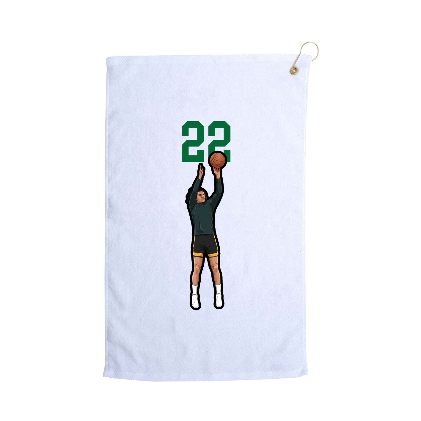 Golf Towel — Number Top in White