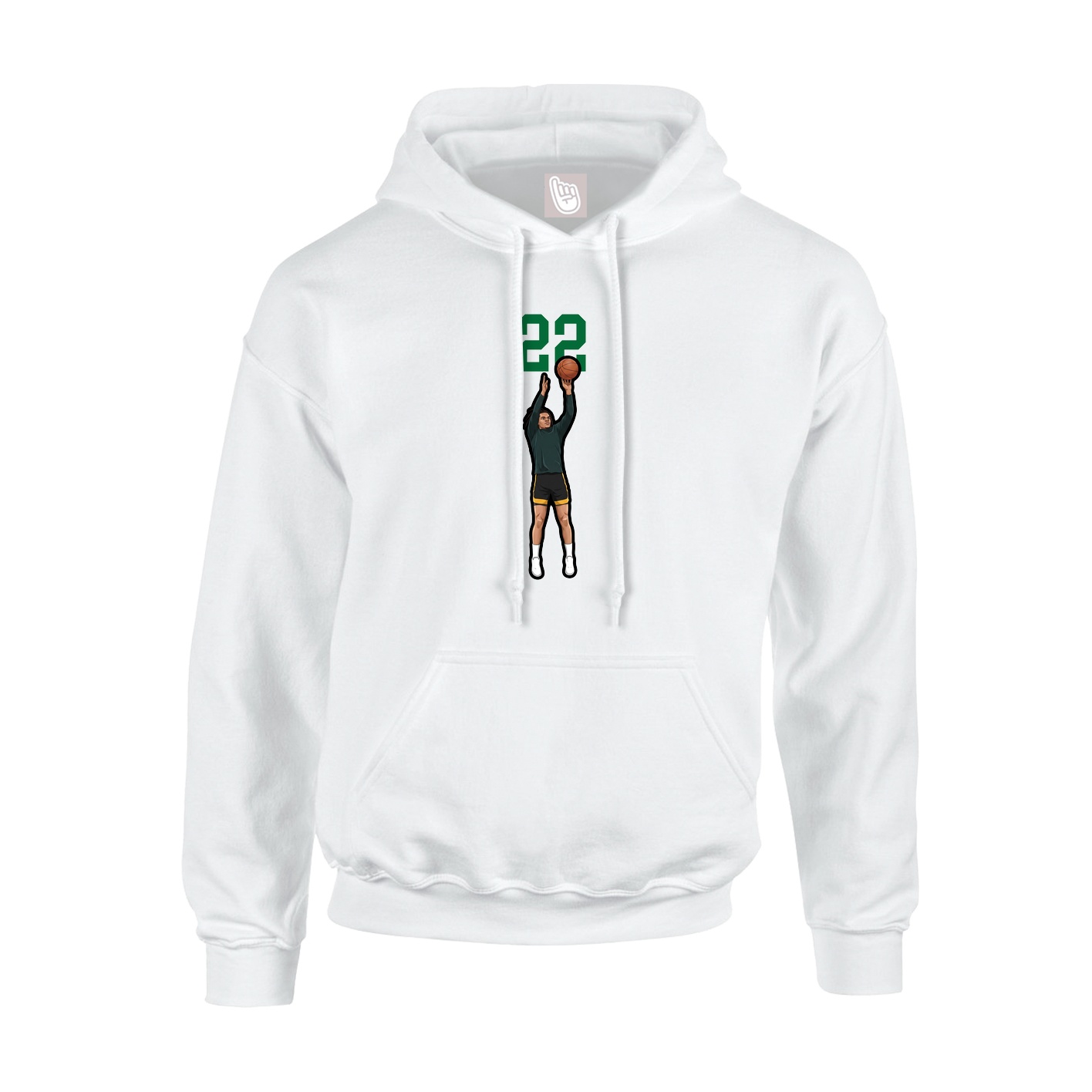 Youth Hoodie — Number Top in White