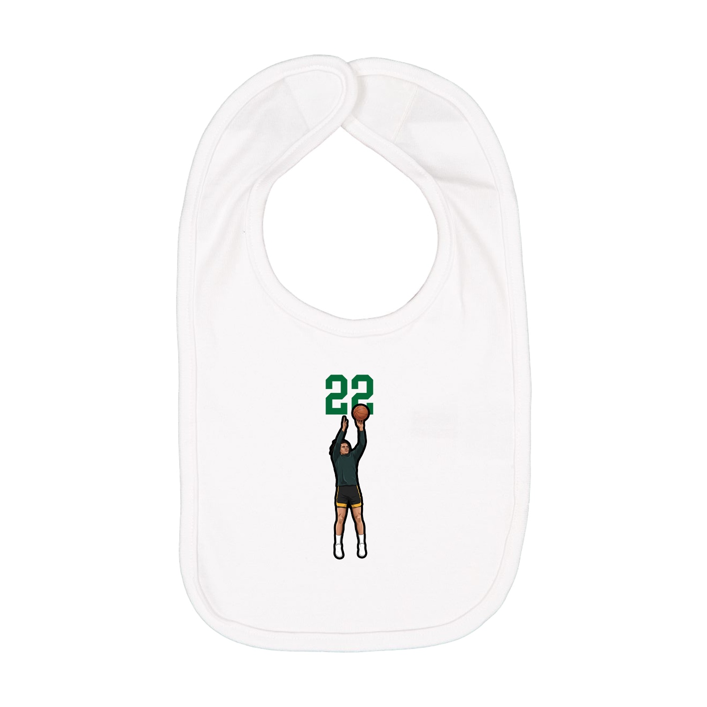 Infant Bib — Number Top in White