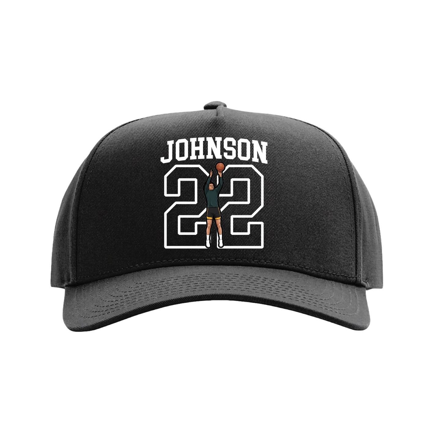 Full Fabric Five-Panel Champ Cap — Shirsey in Black
