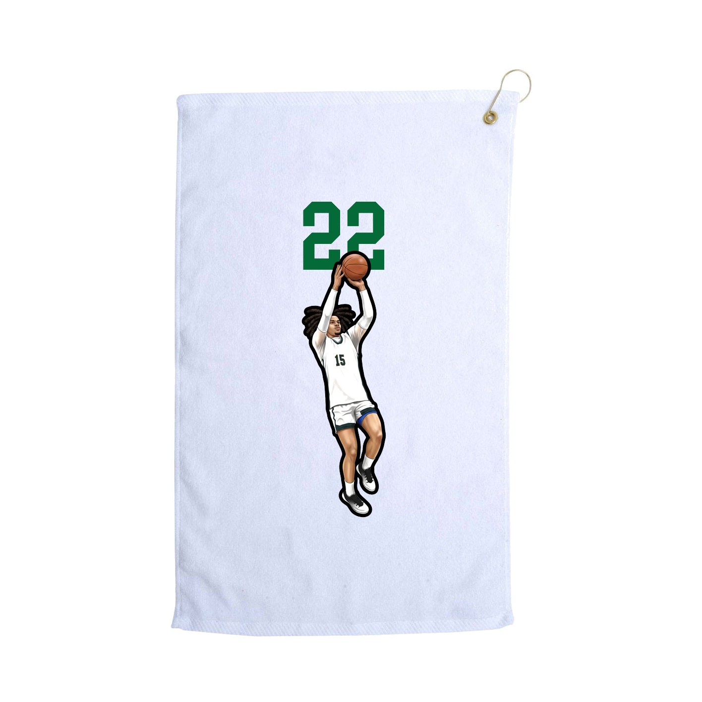 Golf Towel — Number Top in White