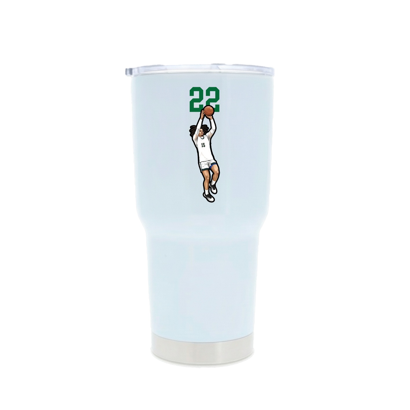 30oz Stainless Steel Tumbler — Number Top in White