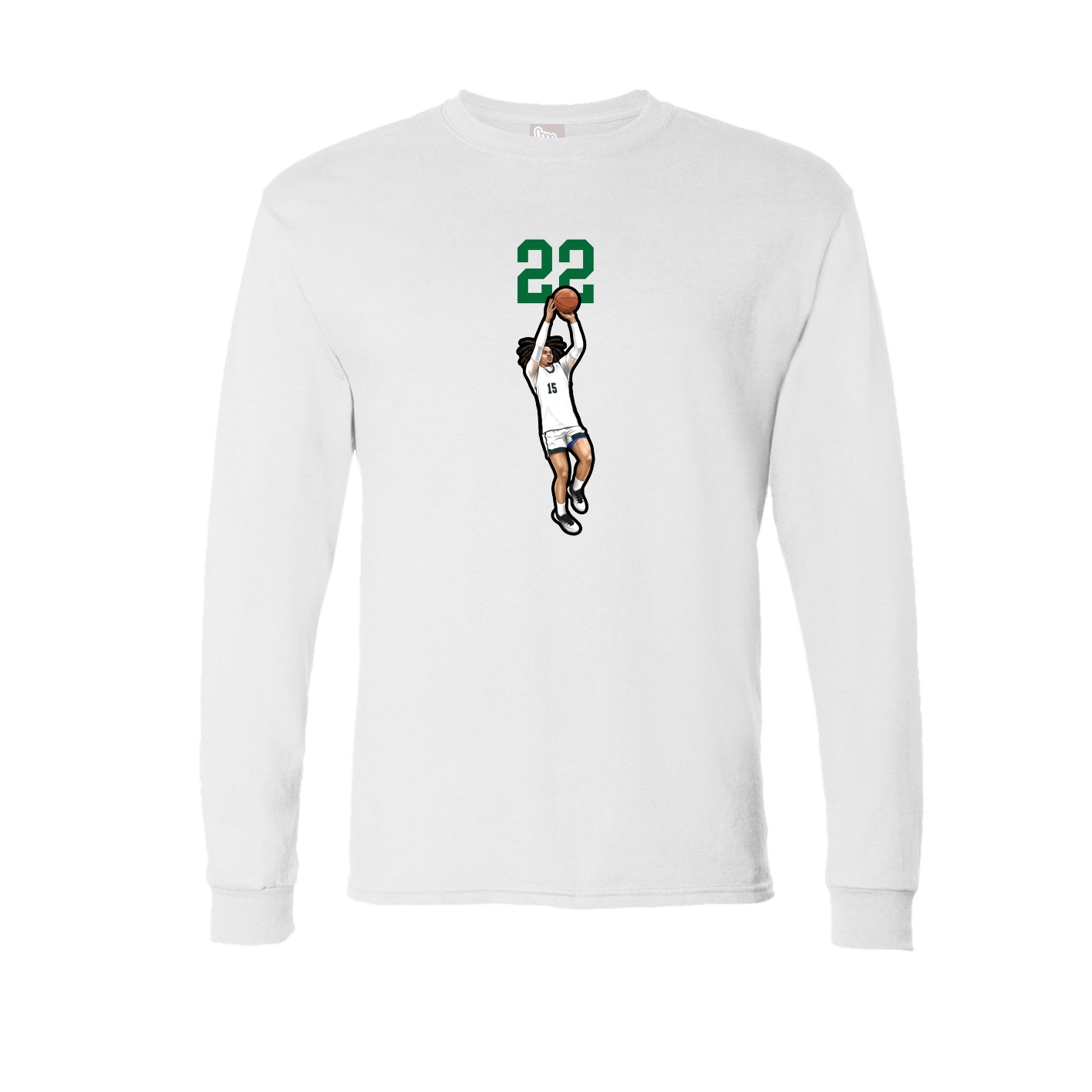 Long Sleeve Tee — Number Top in White