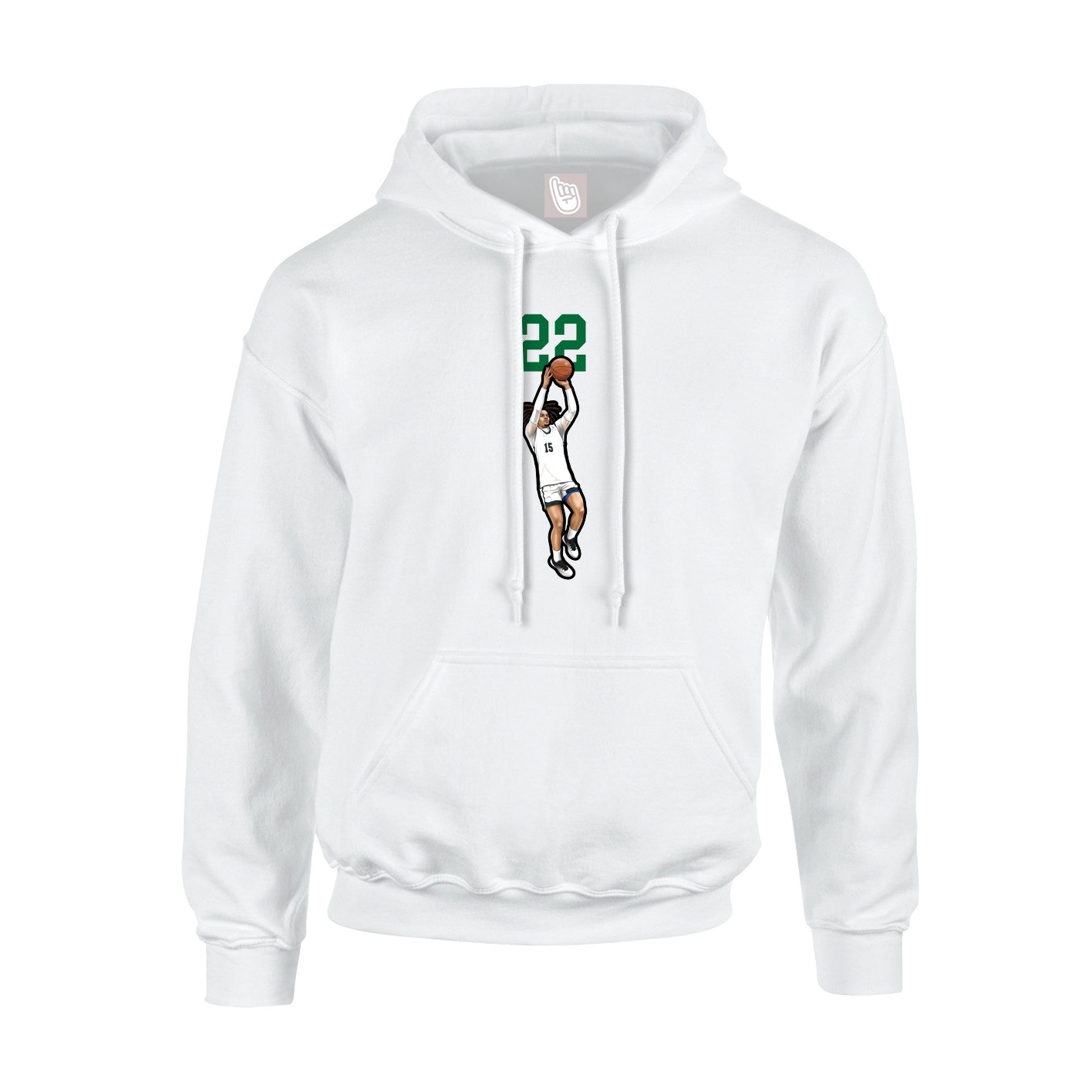 Youth Hoodie — Number Top in White