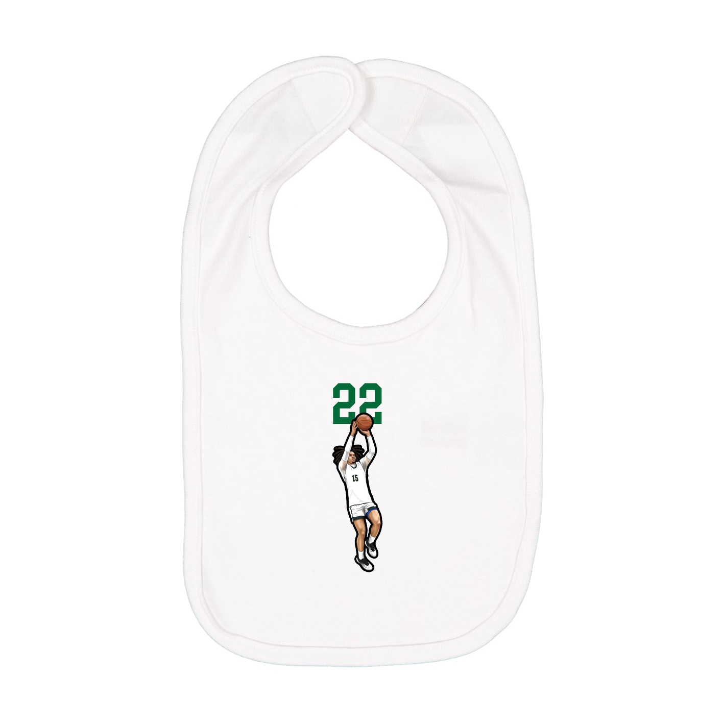 Infant Bib — Number Top in White