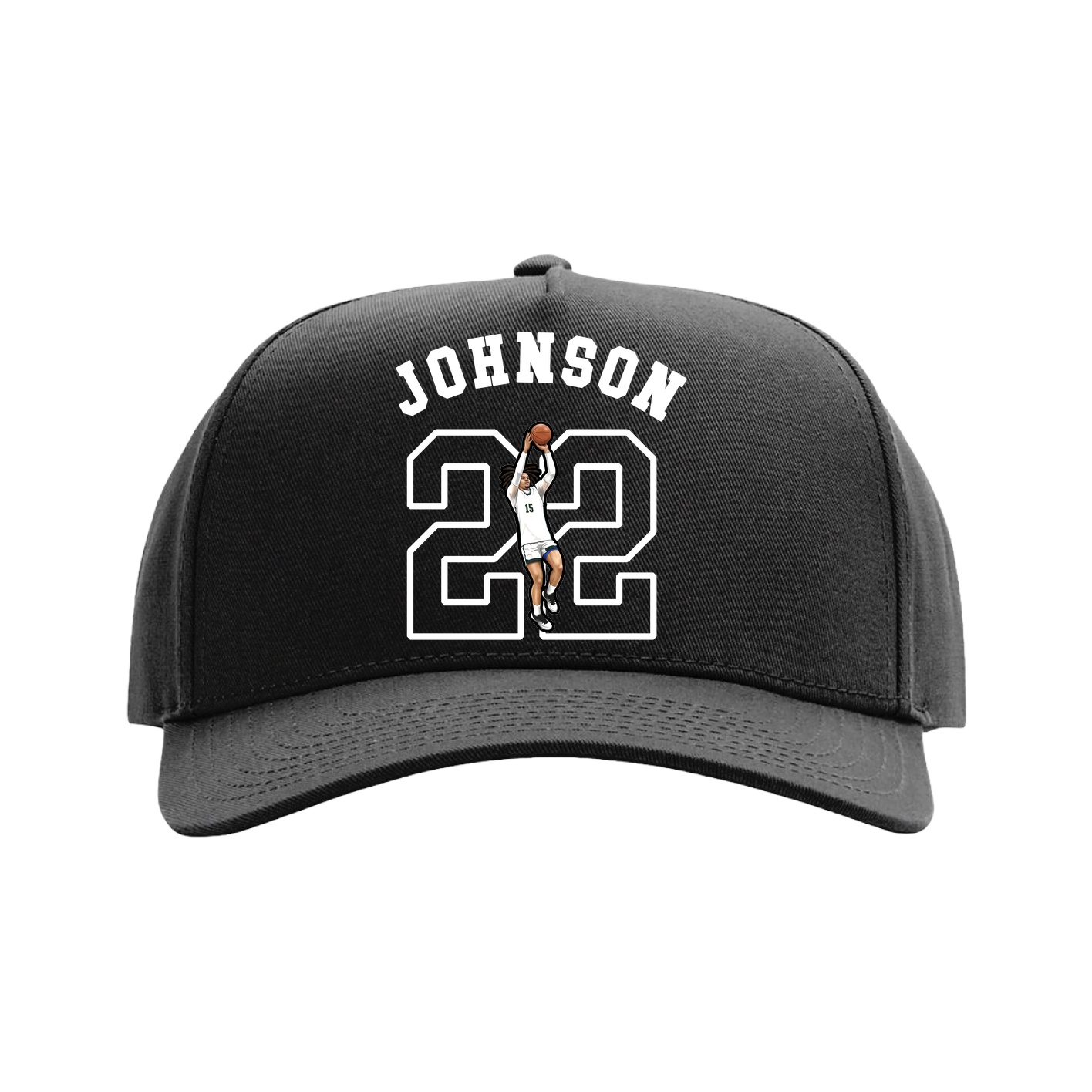 Full Fabric Five-Panel Champ Cap — Shirsey Arch in Black