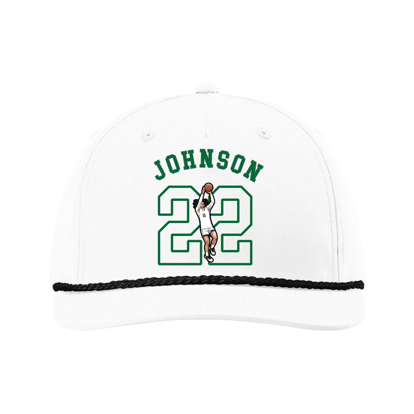 Five-Panel Classic Rope Cap — Shirsey Arch in White