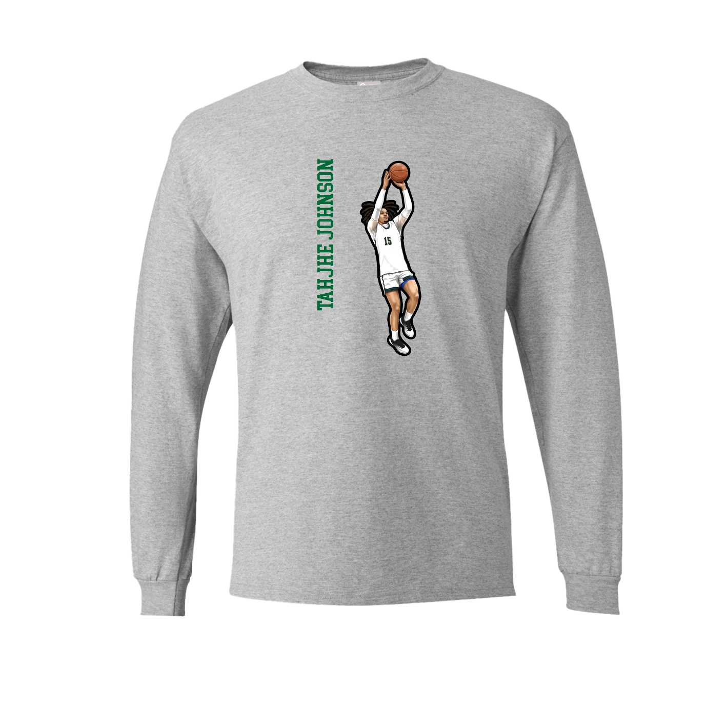 Long Sleeve Tee — Name Vertical in Grey