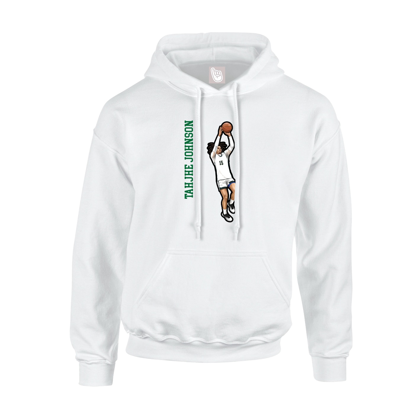 Youth Hoodie — Name Vertical in White