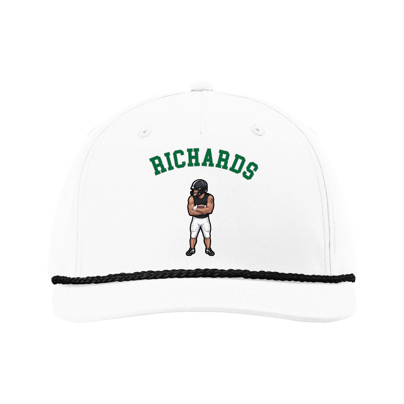 Five-Panel Classic Rope Cap — Shirsey Arch in White