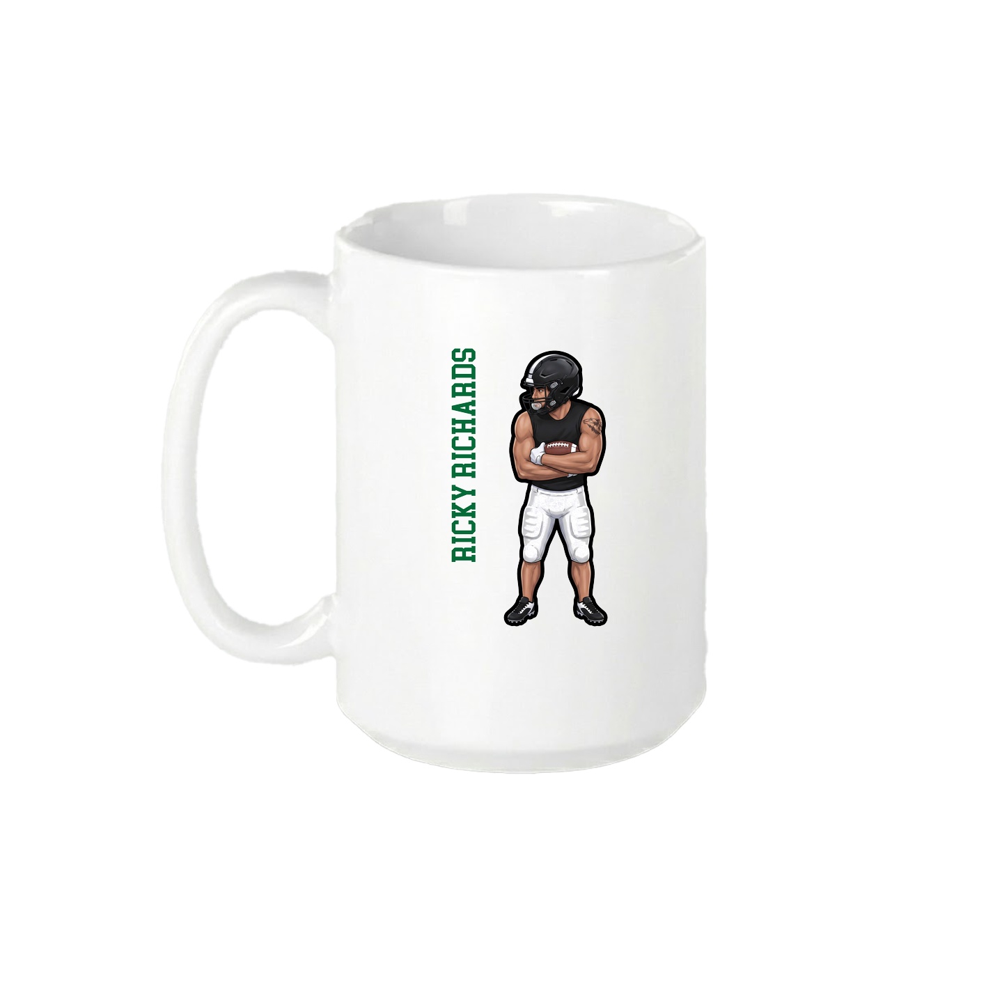 15oz Coffee Mug — Name Vertical in White